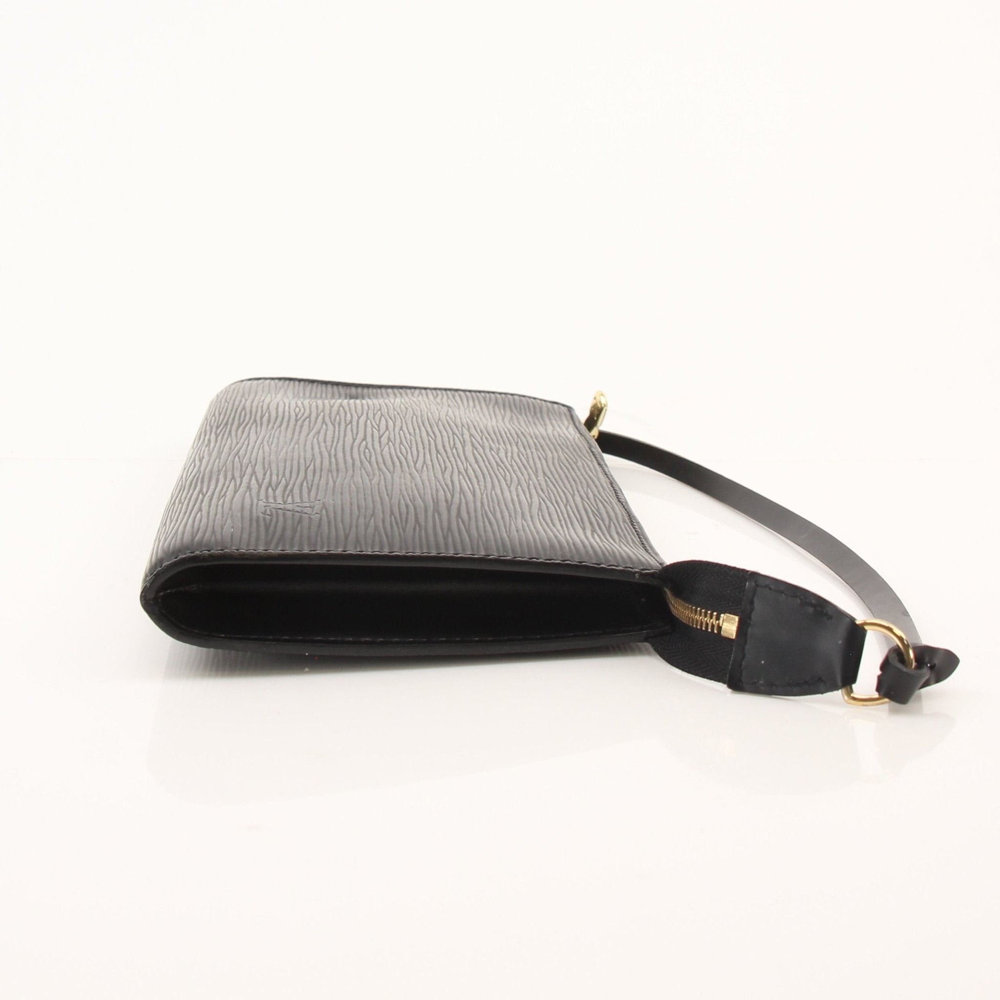 Louis Vuitton Pochette handbag by Gold & Beyond, featuring elegant design and gold-tone accents on a stylish accessory.