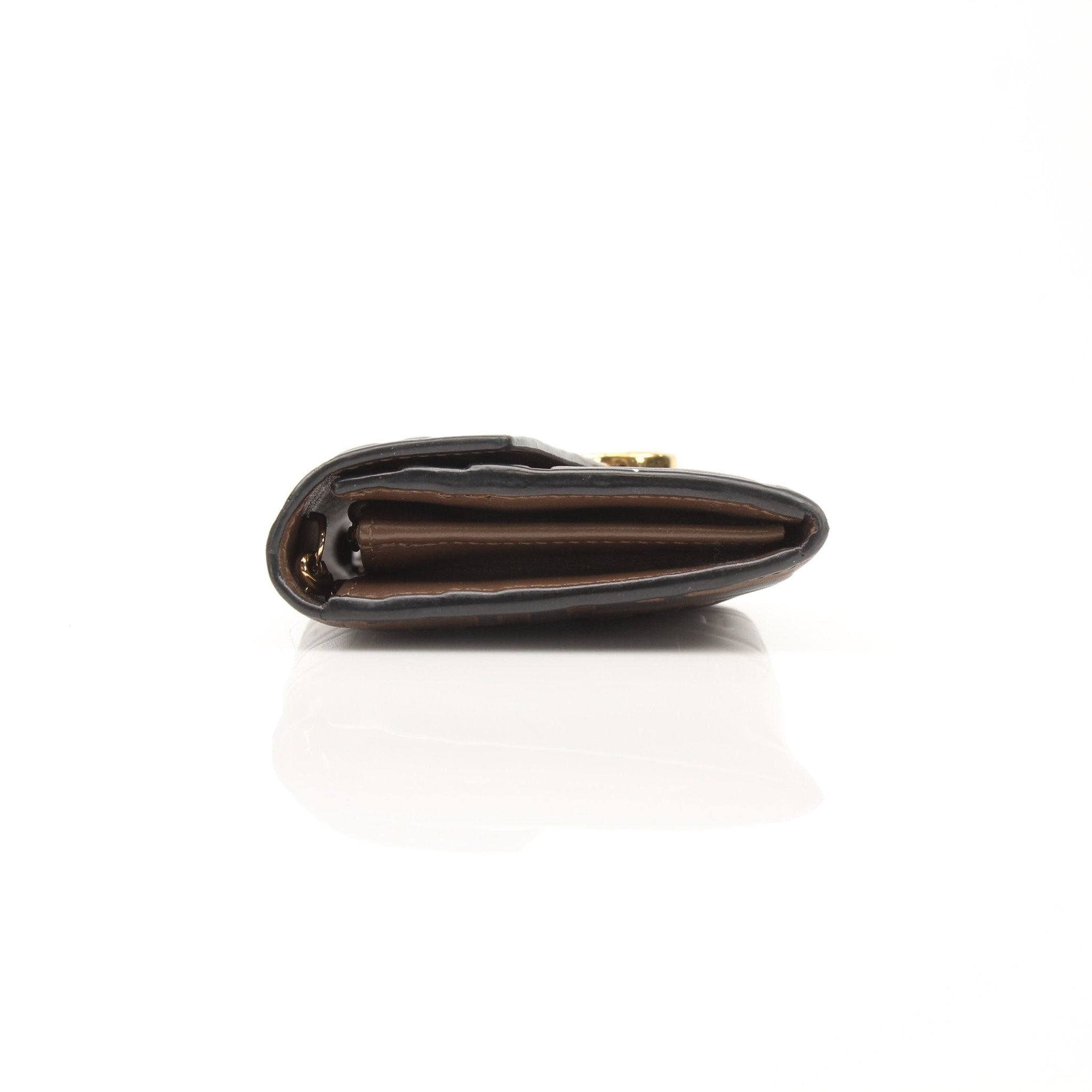 Gold & Beyond Fendi Wallet on Chain in black leather with gold-tone hardware and chain strap.