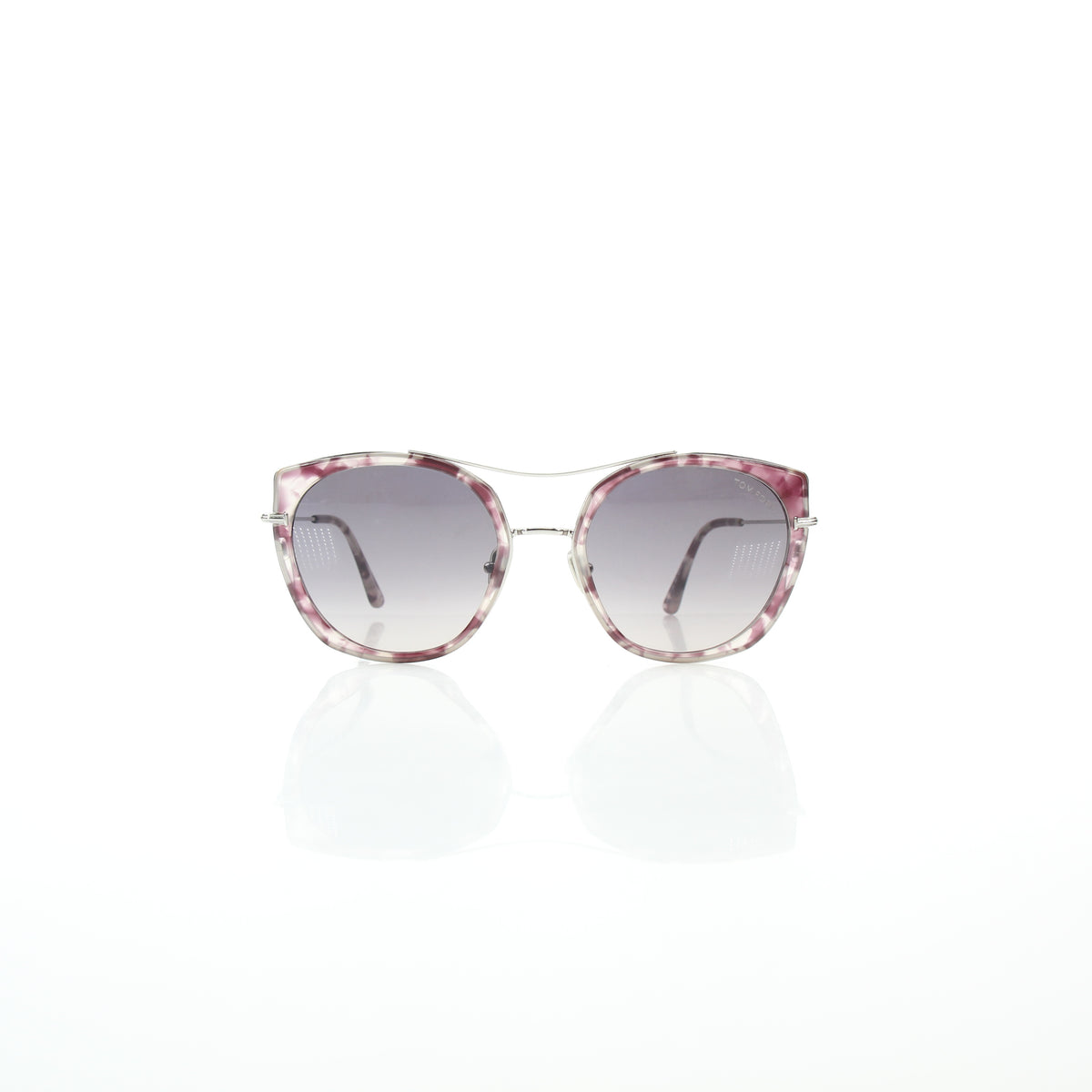 Tom Ford Joey TF760 56T lilac Havana cat-eye sunglasses with gradient lenses by Gold & Beyond