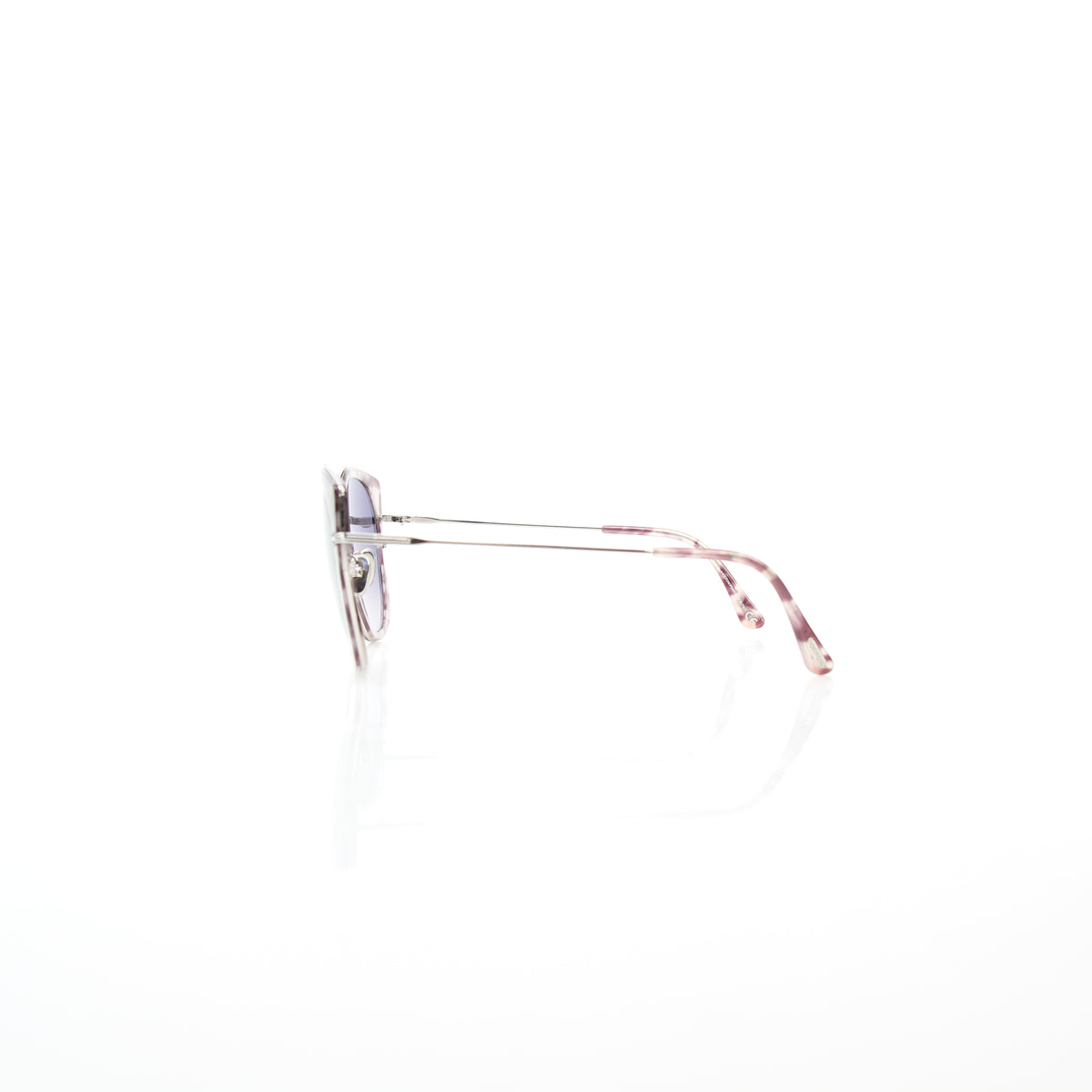 Tom Ford Joey TF760 56T lilac Havana cat-eye sunglasses with dark lenses, Gold & Beyond accessories