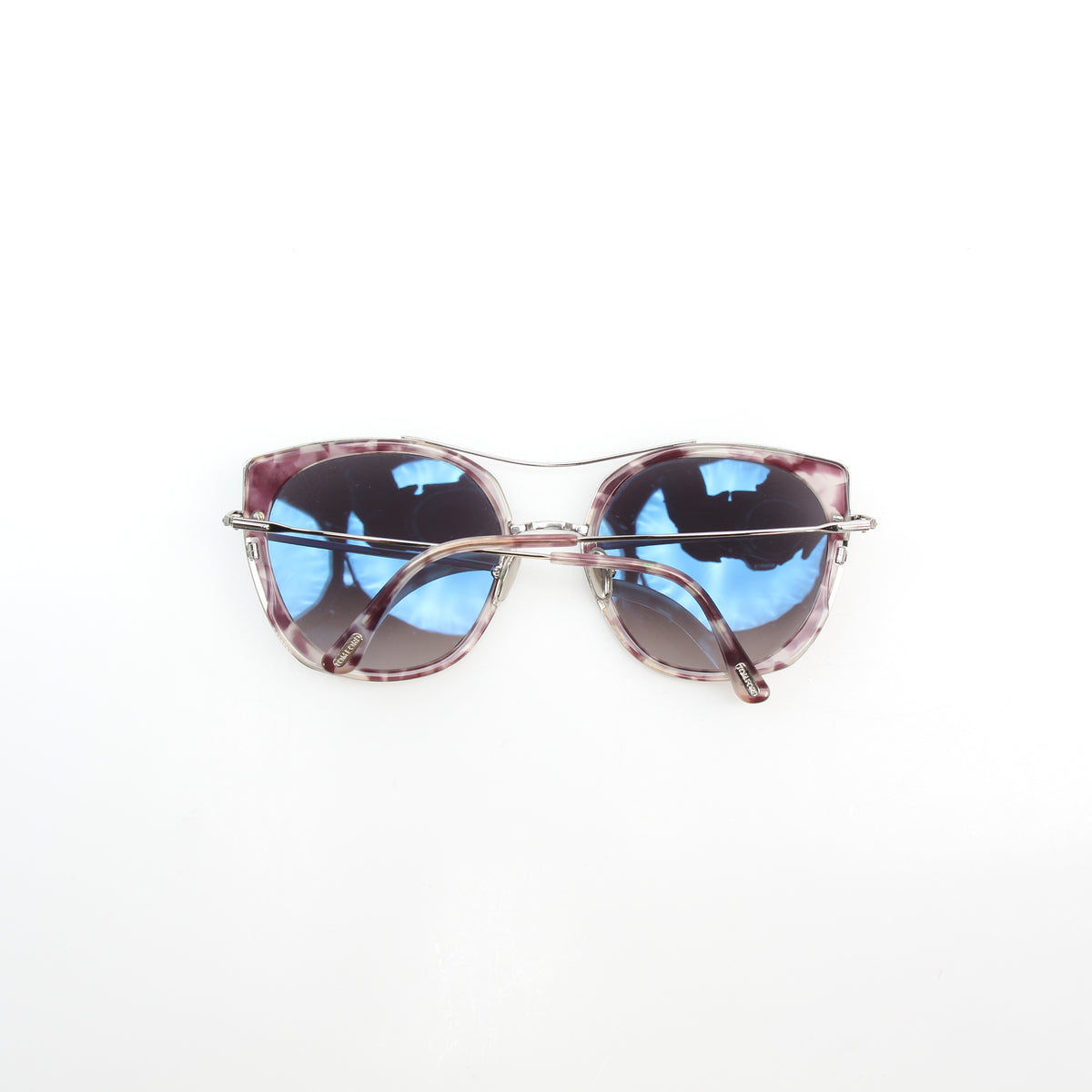 Tom Ford Joey TF760 56T lilac Havana cat-eye sunglasses with dark lenses