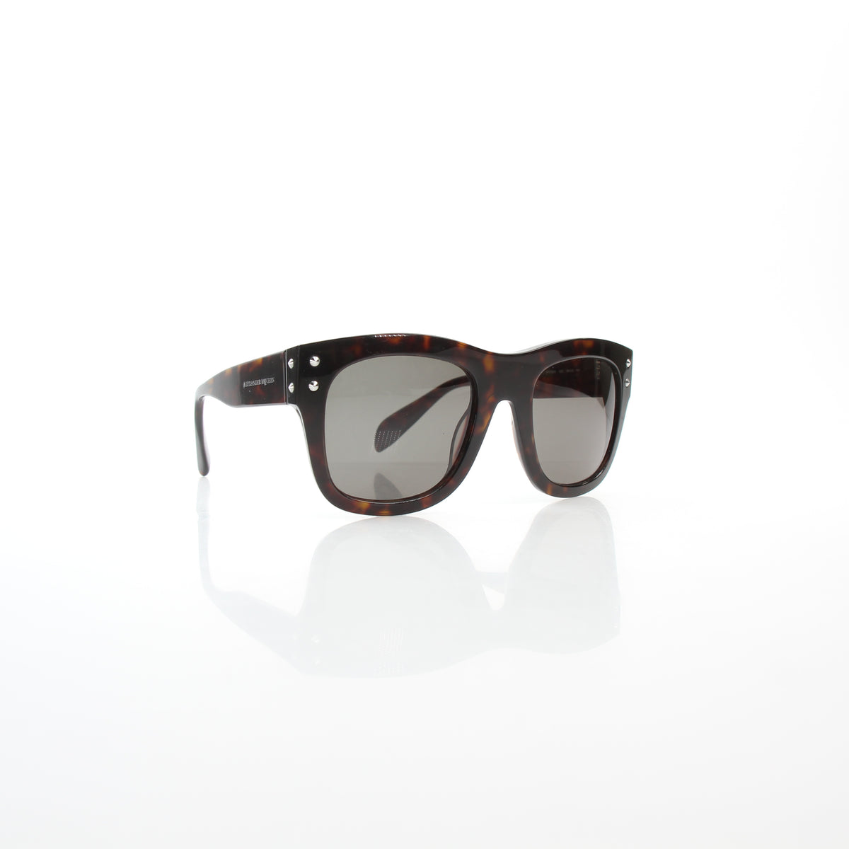 Alexander McQueen AM0050S 002 tortoiseshell acetate retro wayfarer sunglasses