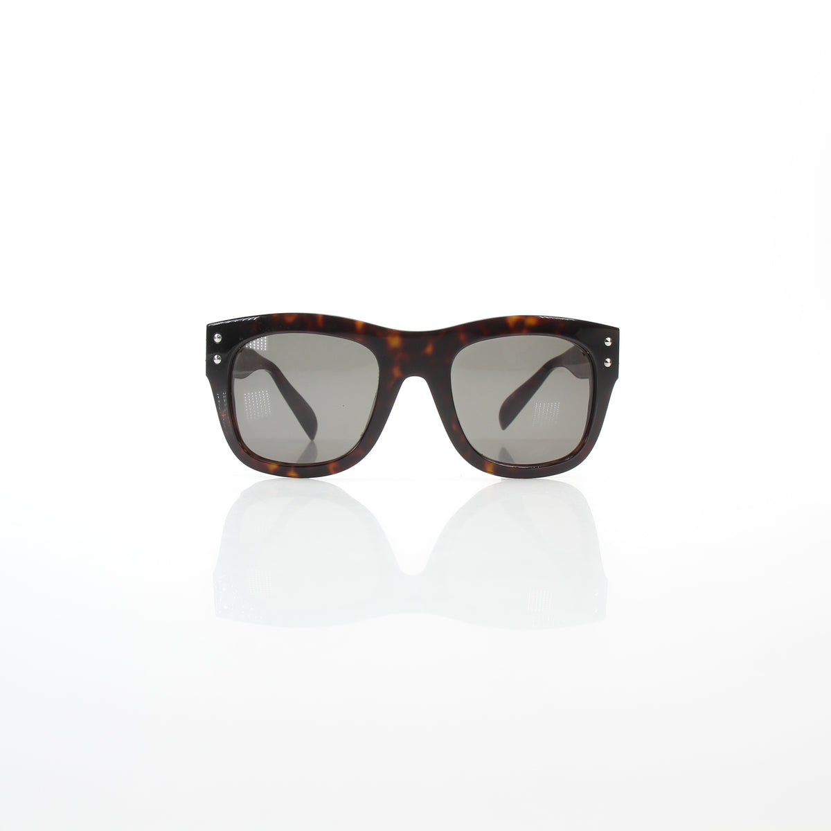 Alexander McQueen AM0050S 002 tortoiseshell acetate retro wayfarer sunglasses with dark lenses