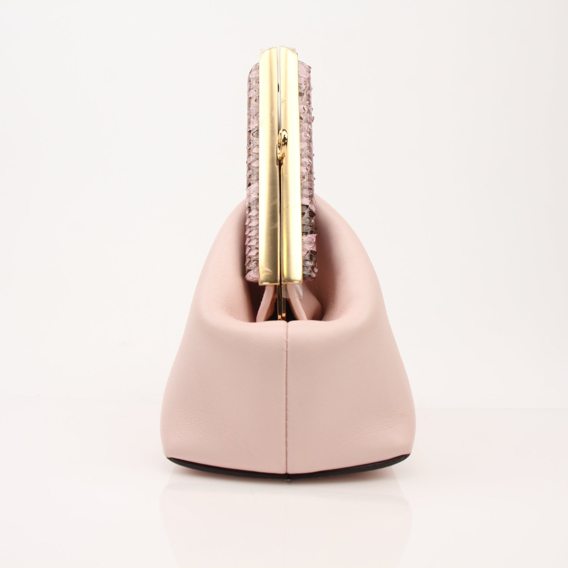 Gold & Beyond Fendi First Small Clutch handbag with sleek design and textured finish, perfect for elegant occasions.