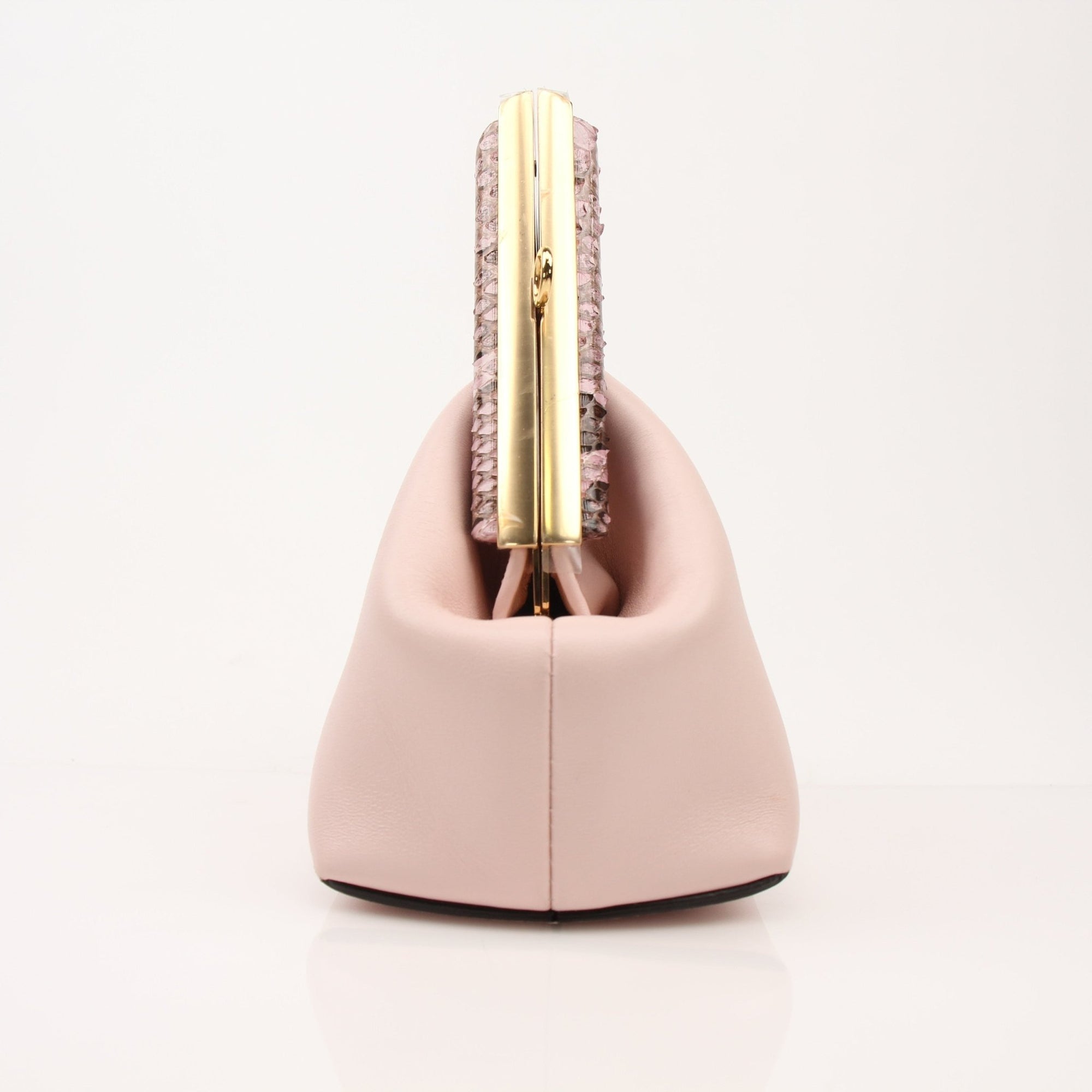 Gold & Beyond Fendi First Small Clutch handbag with sleek design and textured finish, perfect for elegant occasions.