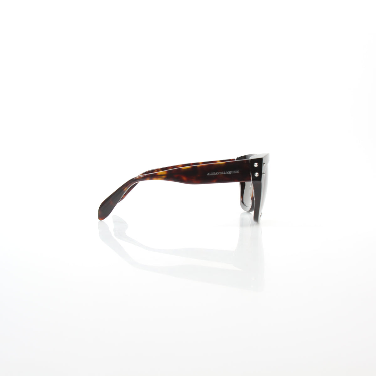 Alexander McQueen AM0050S 002 tortoiseshell acetate retro wayfarer sunglasses