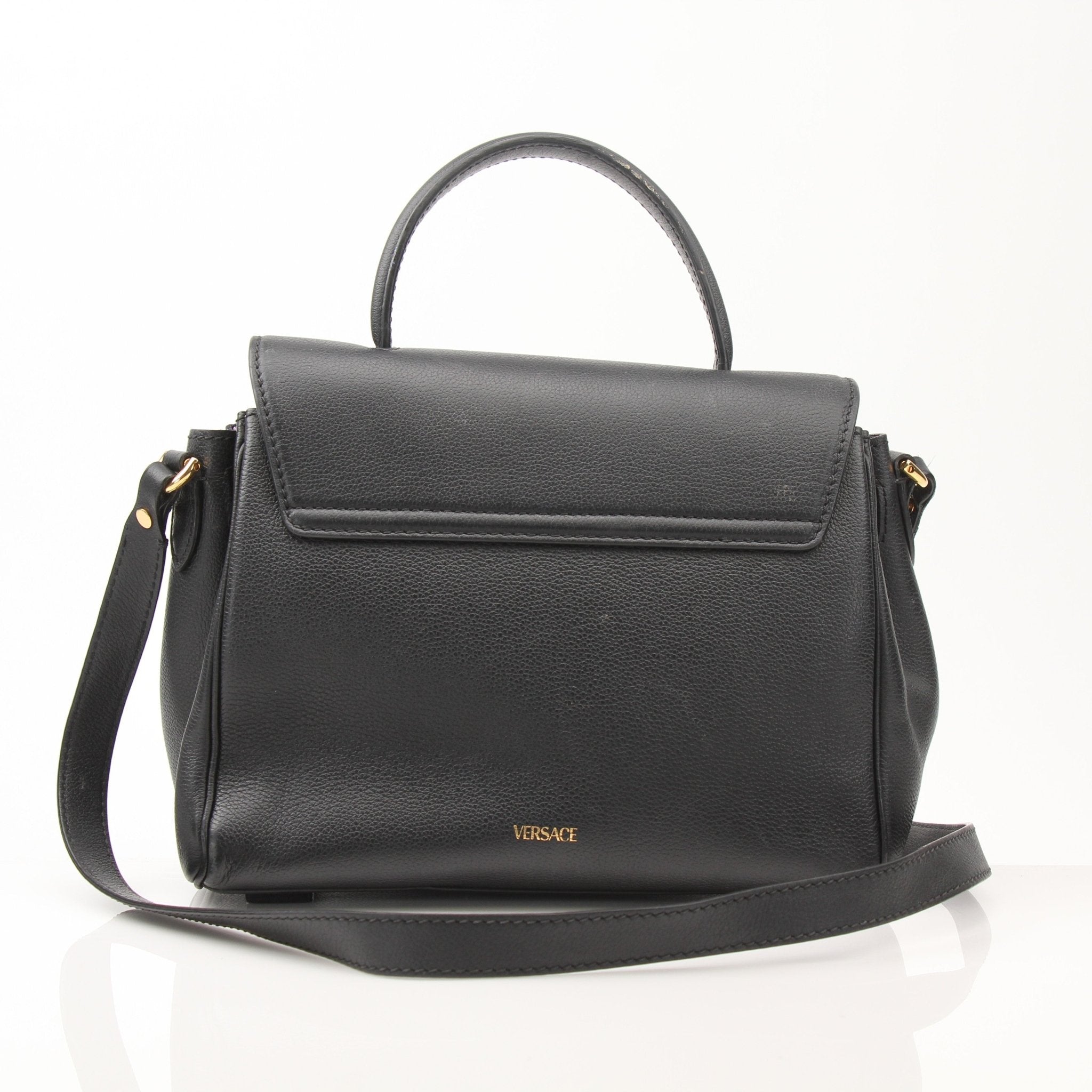 Gold & Beyond Versace La Medusa handbag featuring a stylish design with the iconic Medusa logo on the front.