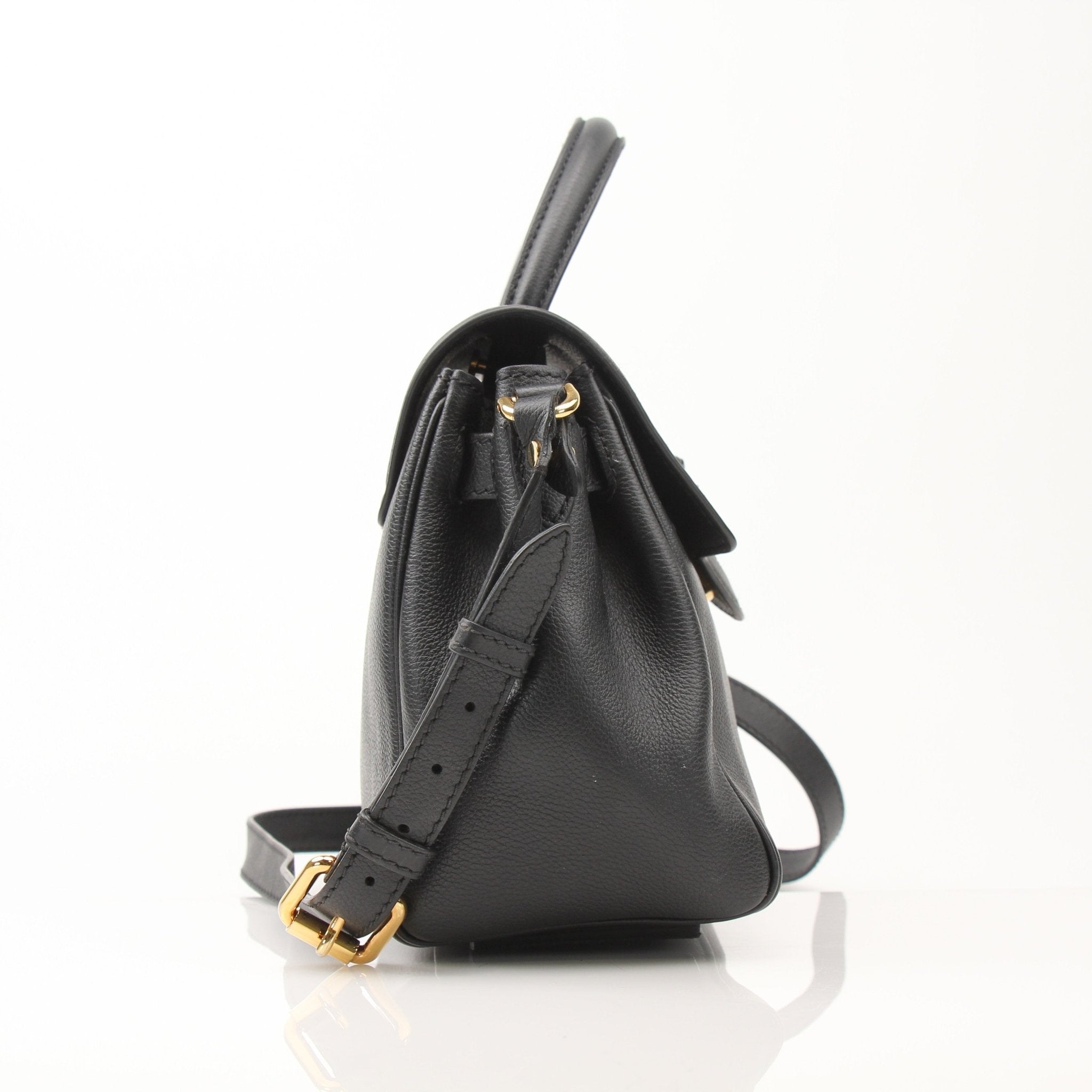 Gold & Beyond Versace La Medusa handbag with gold accents and logo details, stylish leather handbag for women.