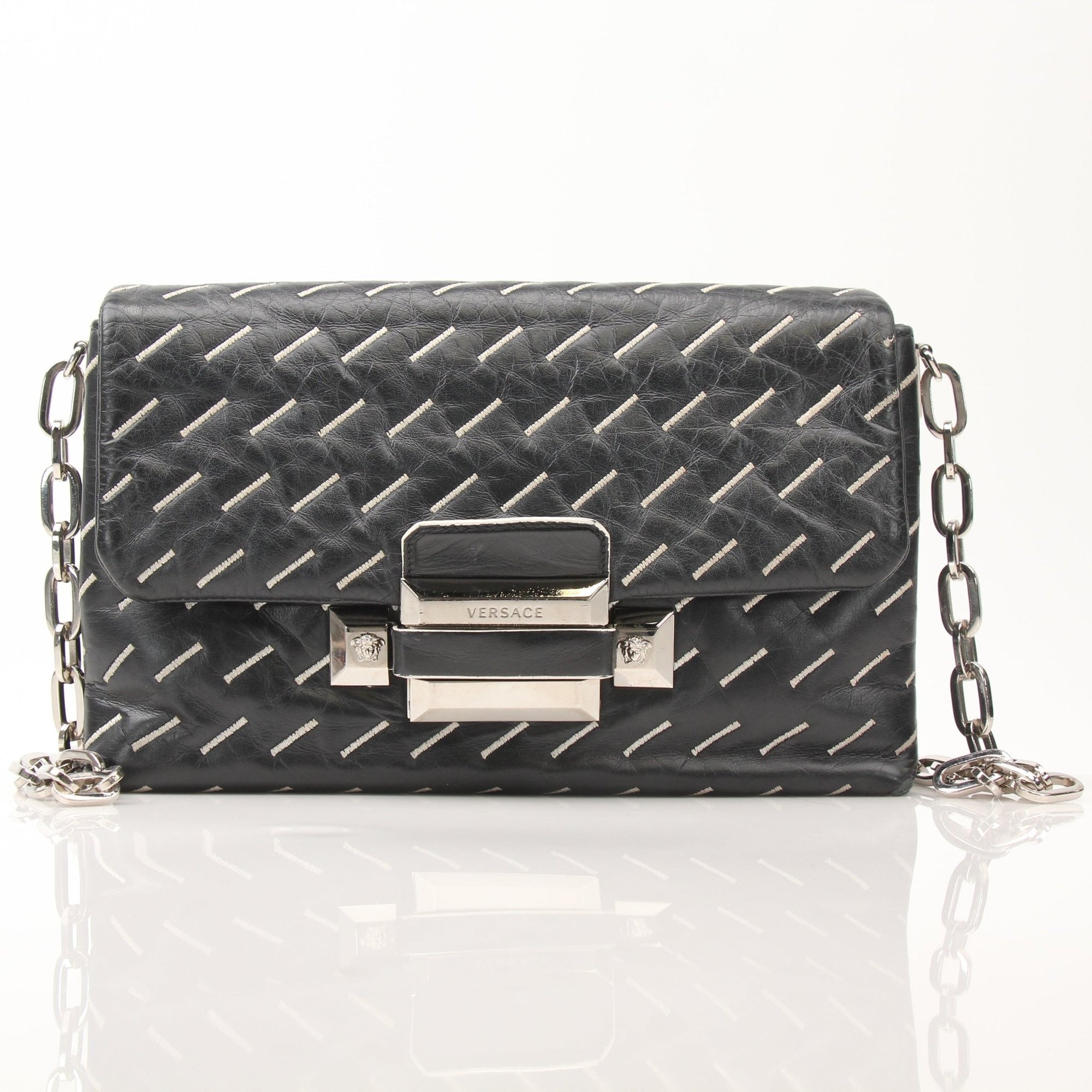 Gold & Beyond Versace Medium Ryder Shoulder Bag, stylish handbag with iconic design, shown in this image.