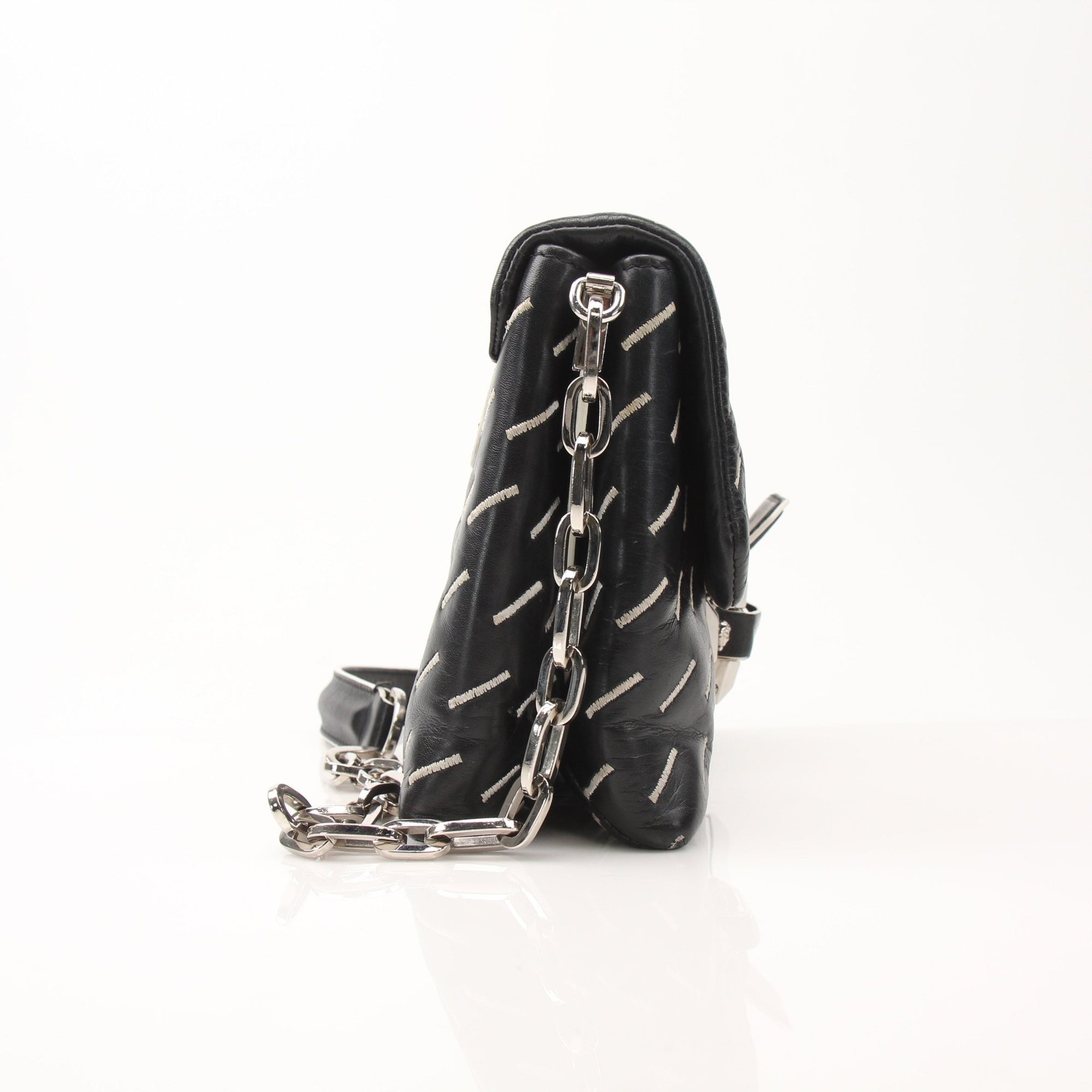 Versace Medium Ryder shoulder handbag by Gold & Beyond featuring designer logo, structured shape, and elegant beige leather.