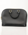 Louis Vuitton Epi Alma PM handbag in classic design with structured shape and signature Epi leather texture.