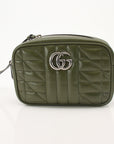 Gucci GG Marmont Green Matelassé Leather Camera Bag