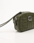Gucci GG Marmont Green Matelassé Leather Camera Bag