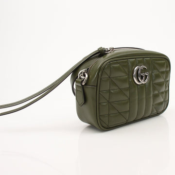 Gucci GG Marmont Green Matelassé Leather Camera Bag