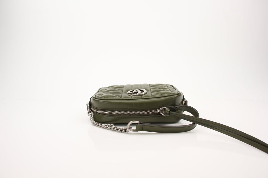 Gucci GG Marmont Green Matelassé Leather Camera Bag
