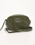 Gucci GG Marmont Green Matelassé Leather Camera Bag