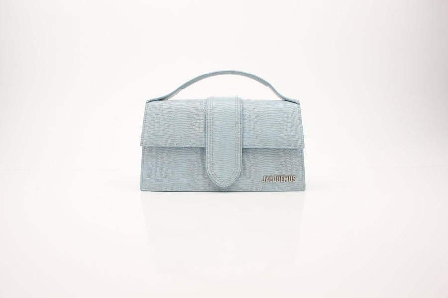 Jacquemus Le Grand Bambino Light Blue Embossed Leather Bag