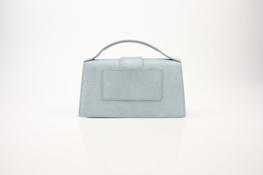 Jacquemus Le Grand Bambino Light Blue Embossed Leather Bag