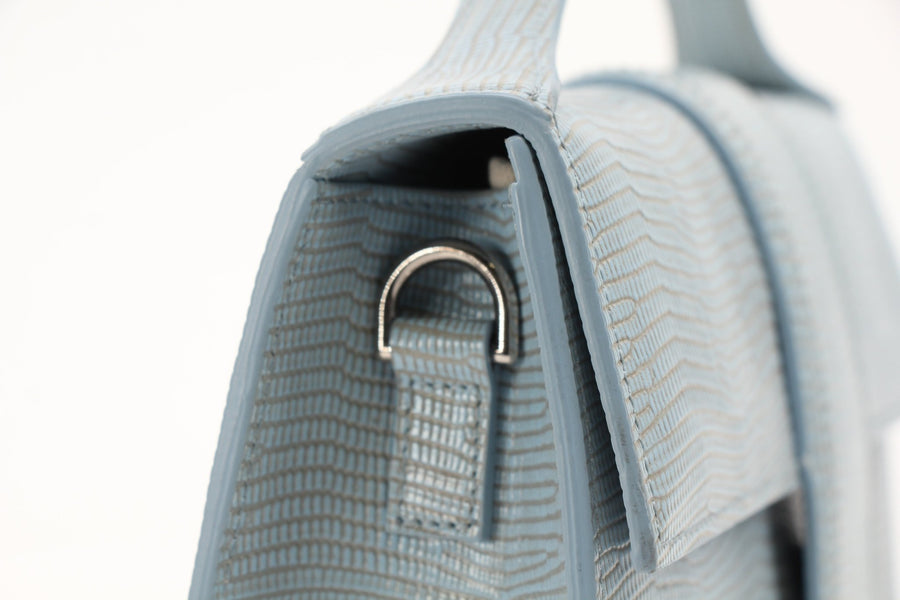 Jacquemus Le Grand Bambino Light Blue Embossed Leather Bag
