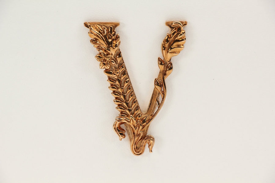 Versace Virtus Box Bag in White with Gold-Tone Hardware
