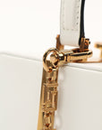 Versace Virtus Box Bag in White with Gold-Tone Hardware