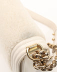 Chanel Medium Le Boy Shearling & Leather Shoulder Bag in Ivory
