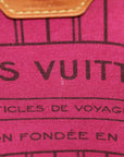 Louis Vuitton Neverfull Monogram tote handbag with leather trim and spacious interior, featuring the iconic LV monogram pattern.