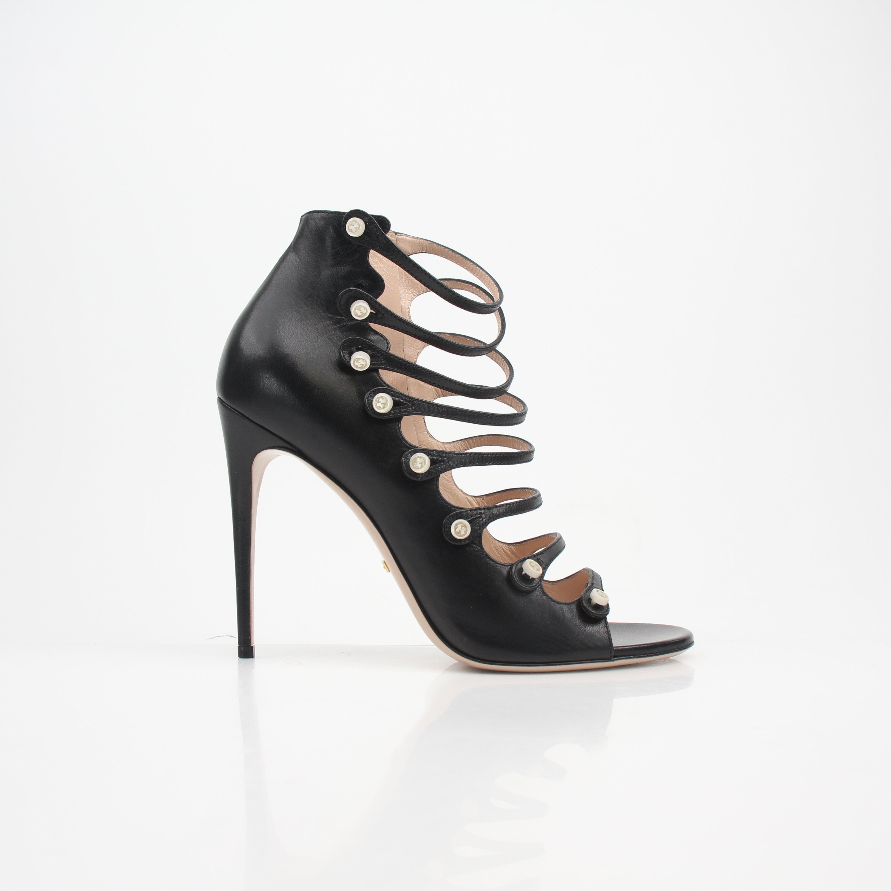 Gucci Aneta Leather Cage Sandals