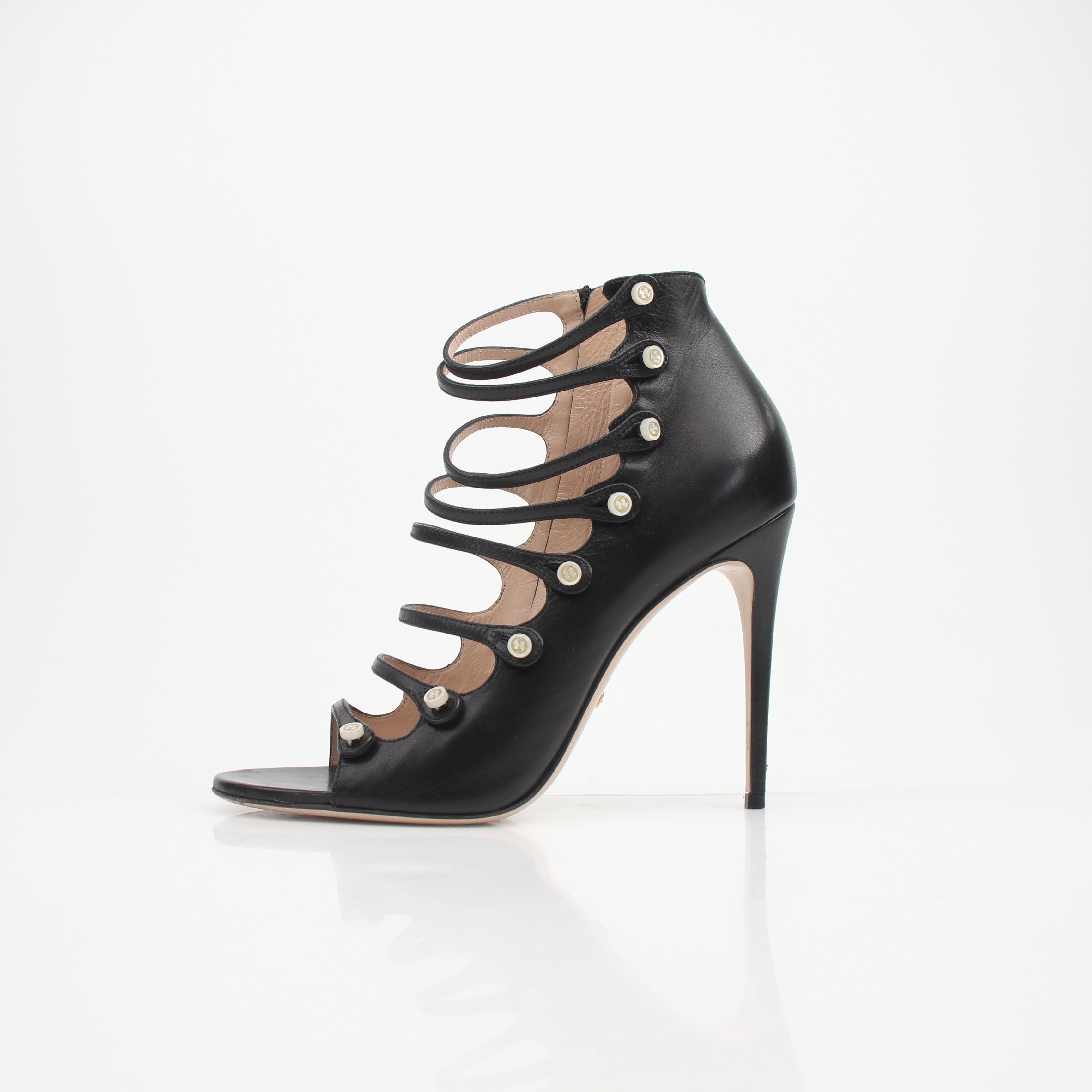 Gucci Aneta Leather Cage Sandals