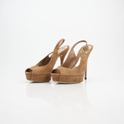 Gucci Sofia Suede Peep Toe Slingback Heels