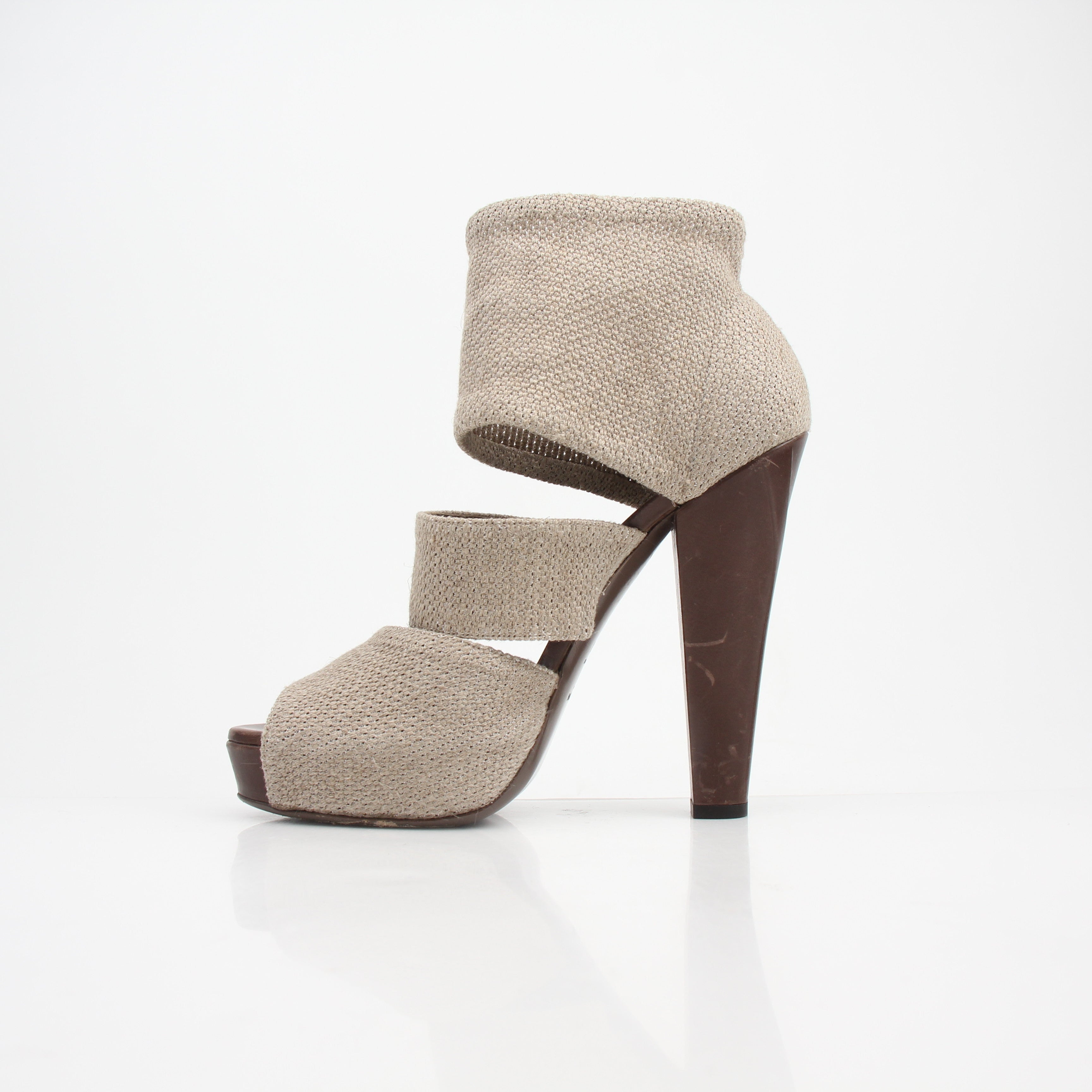 Saint Laurent Vintage Three Strap Platform Peep Toe Booties