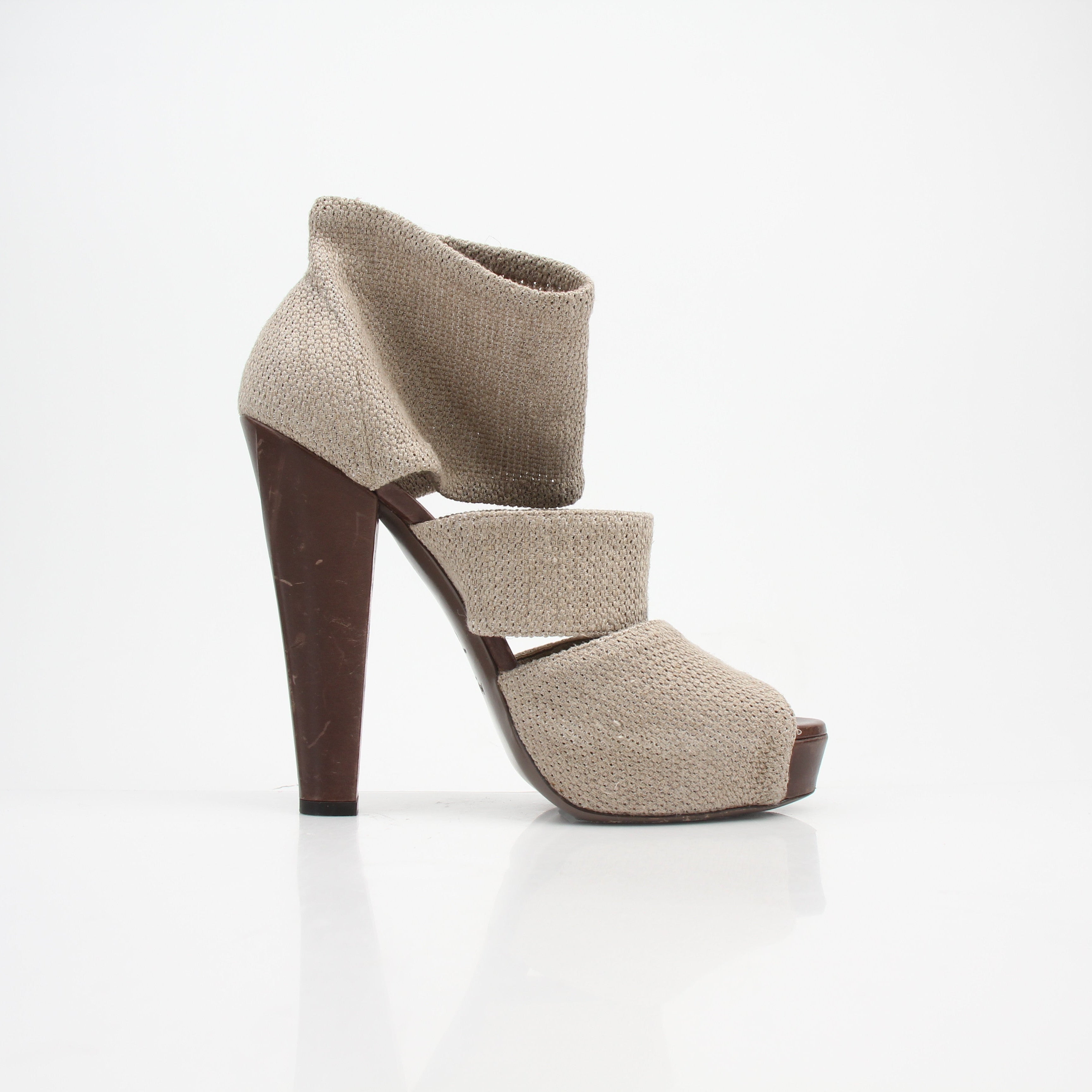 Saint Laurent Vintage Three Strap Platform Peep Toe Booties