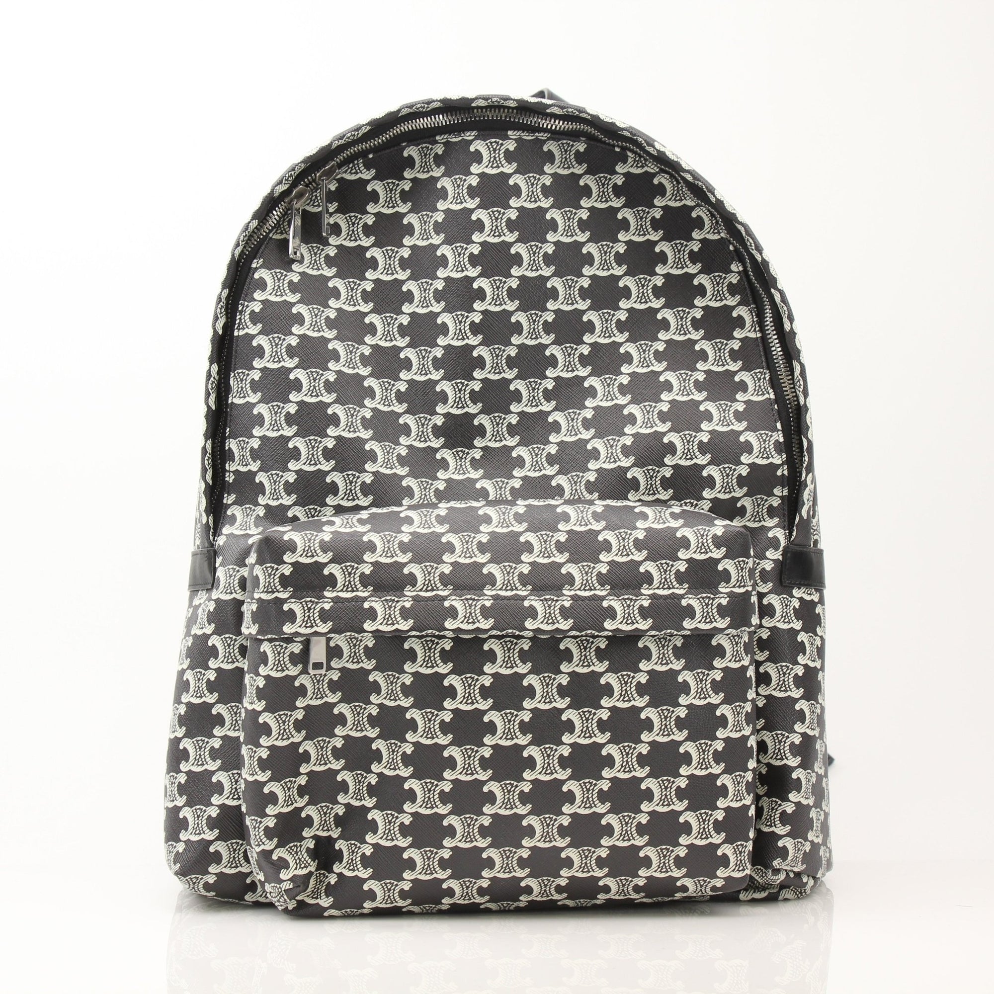 Gold & Beyond Celine Triomphe Canvas Backpack, stylish travel bag with logo design, sturdy straps, and spacious interior.