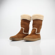 Chanel Women's Suede Shearling CC Mid-Calf Boots