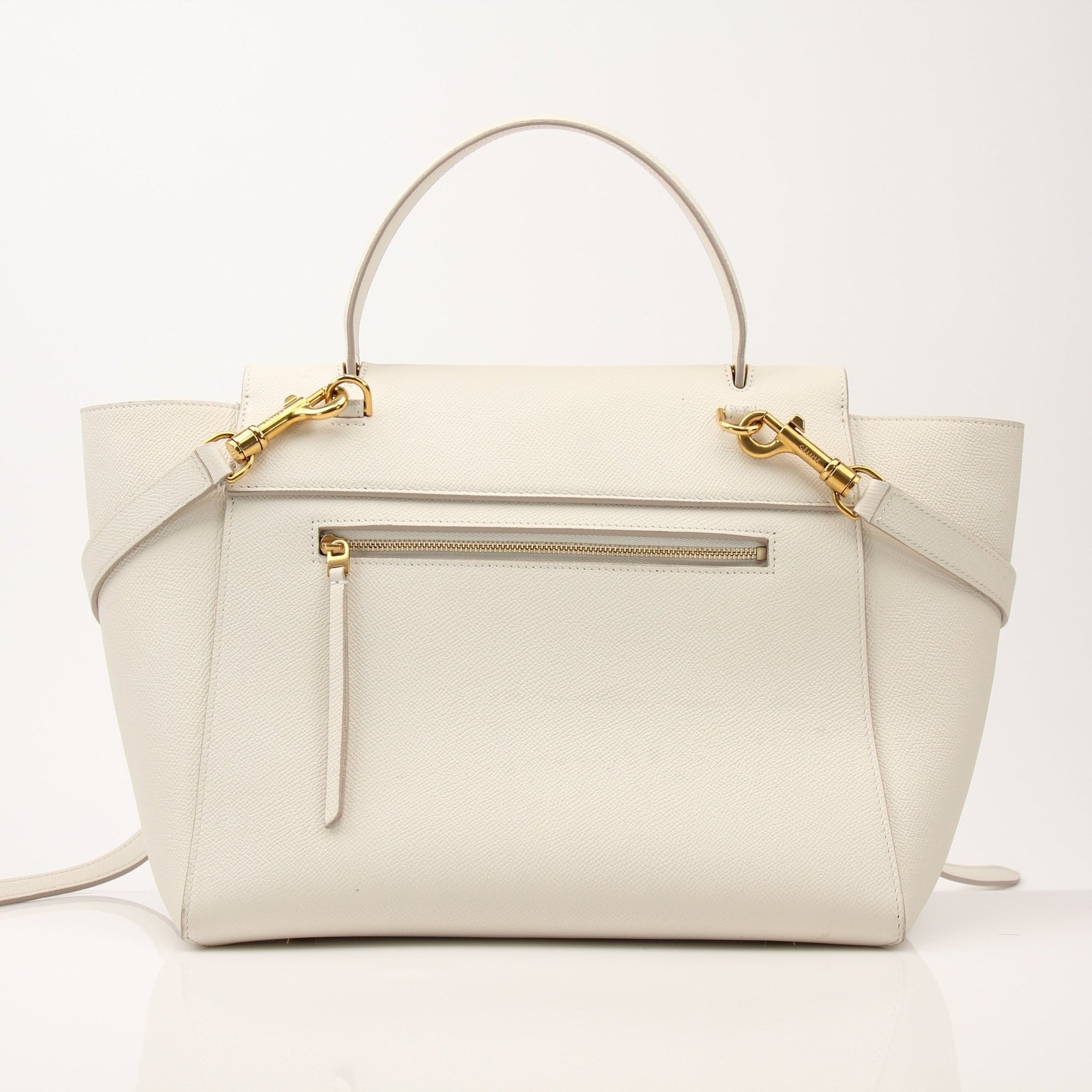 Gold & Beyond Celine Mini Belt Bag handbag with adjustable strap and compact design, featuring gold-tone hardware.