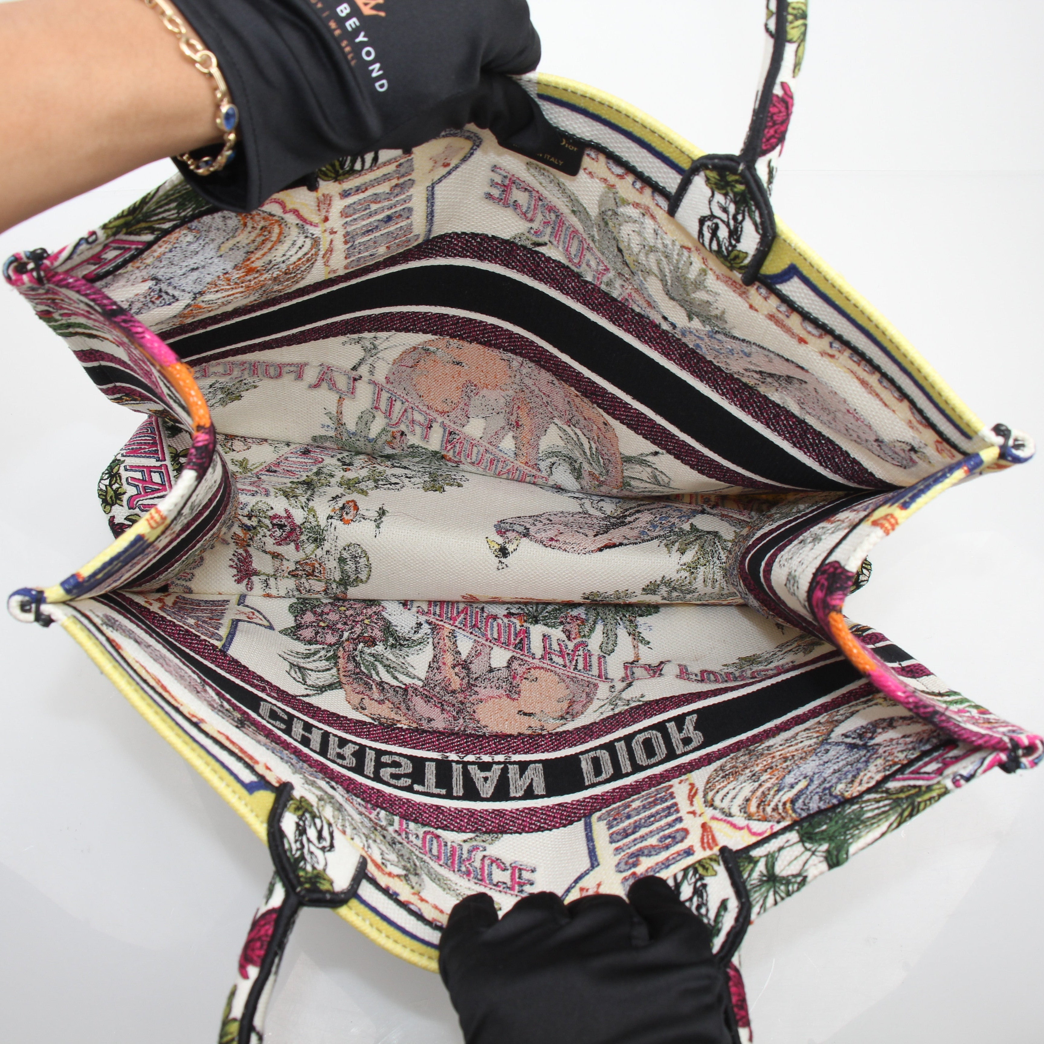 Christian Dior Indian Animal Embroidered Large Book Tote