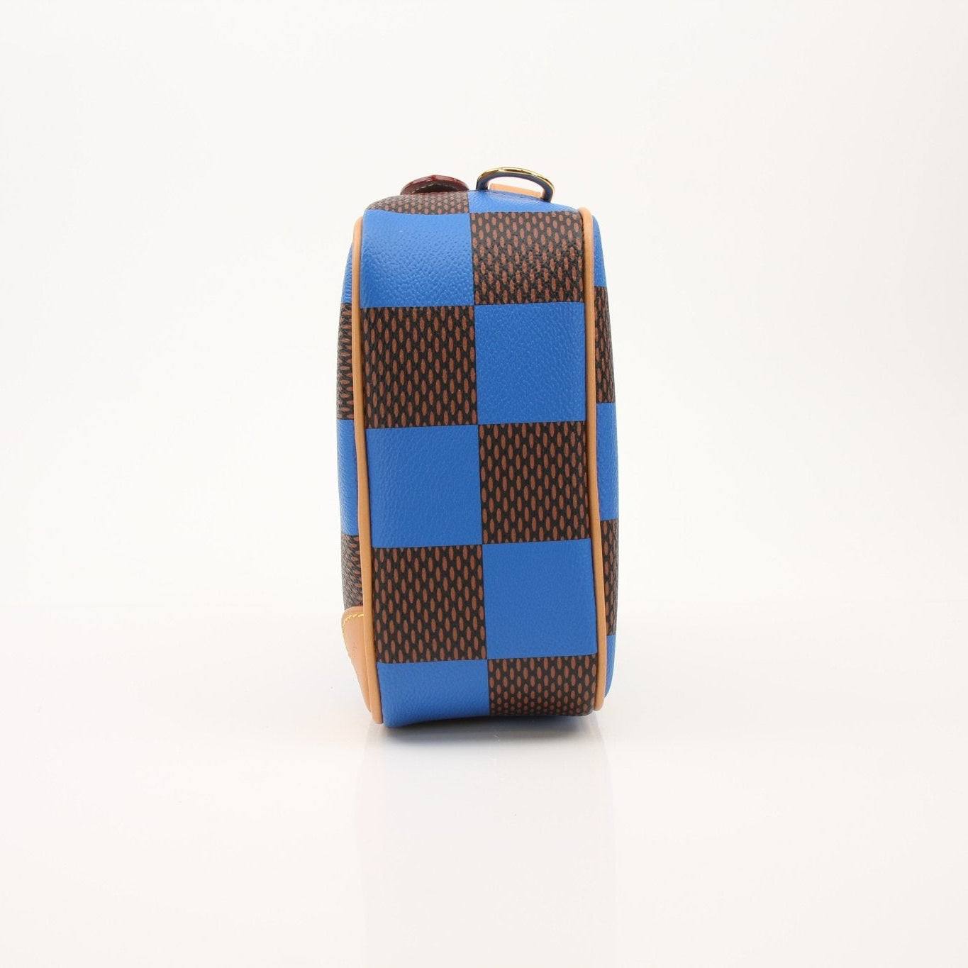 Louis Vuitton Damier Chess Messenger Bag handbag with gold hardware and adjustable strap, featuring signature checkered pattern.