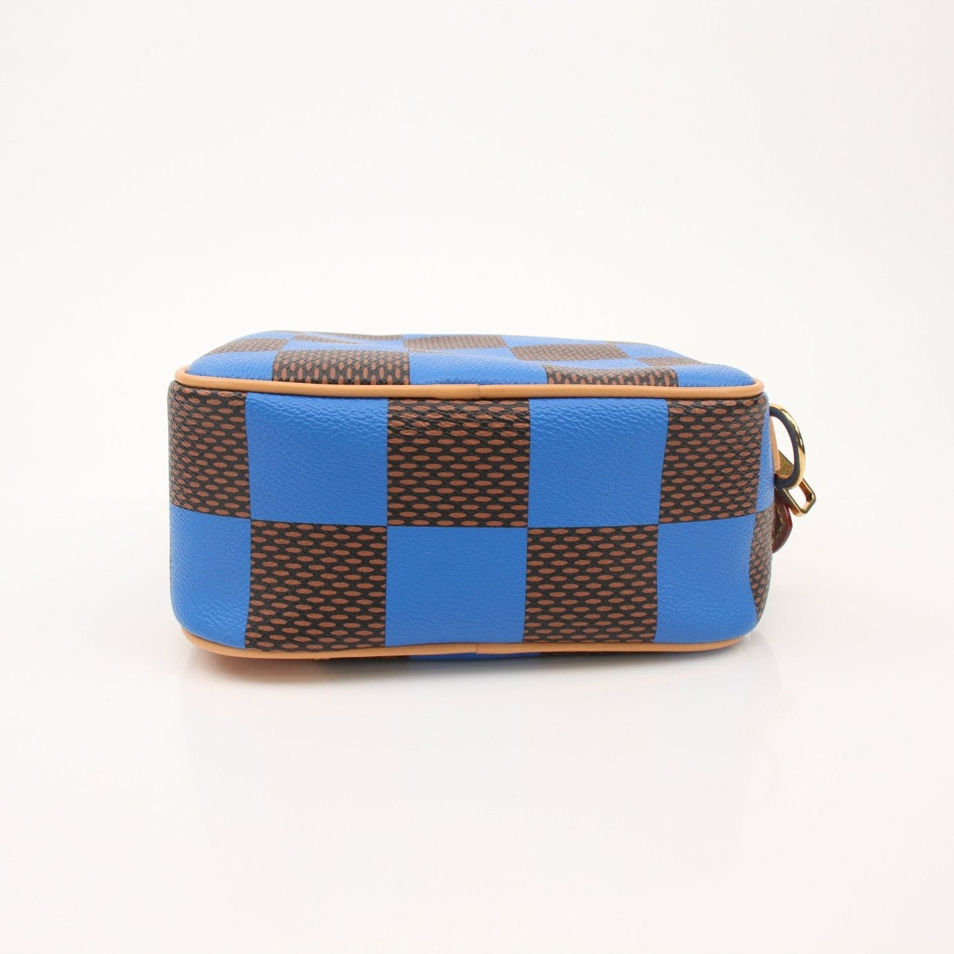 Louis Vuitton Damier Chess Messenger Bag handbag with gold hardware and adjustable strap, featuring signature checkerboard pattern.