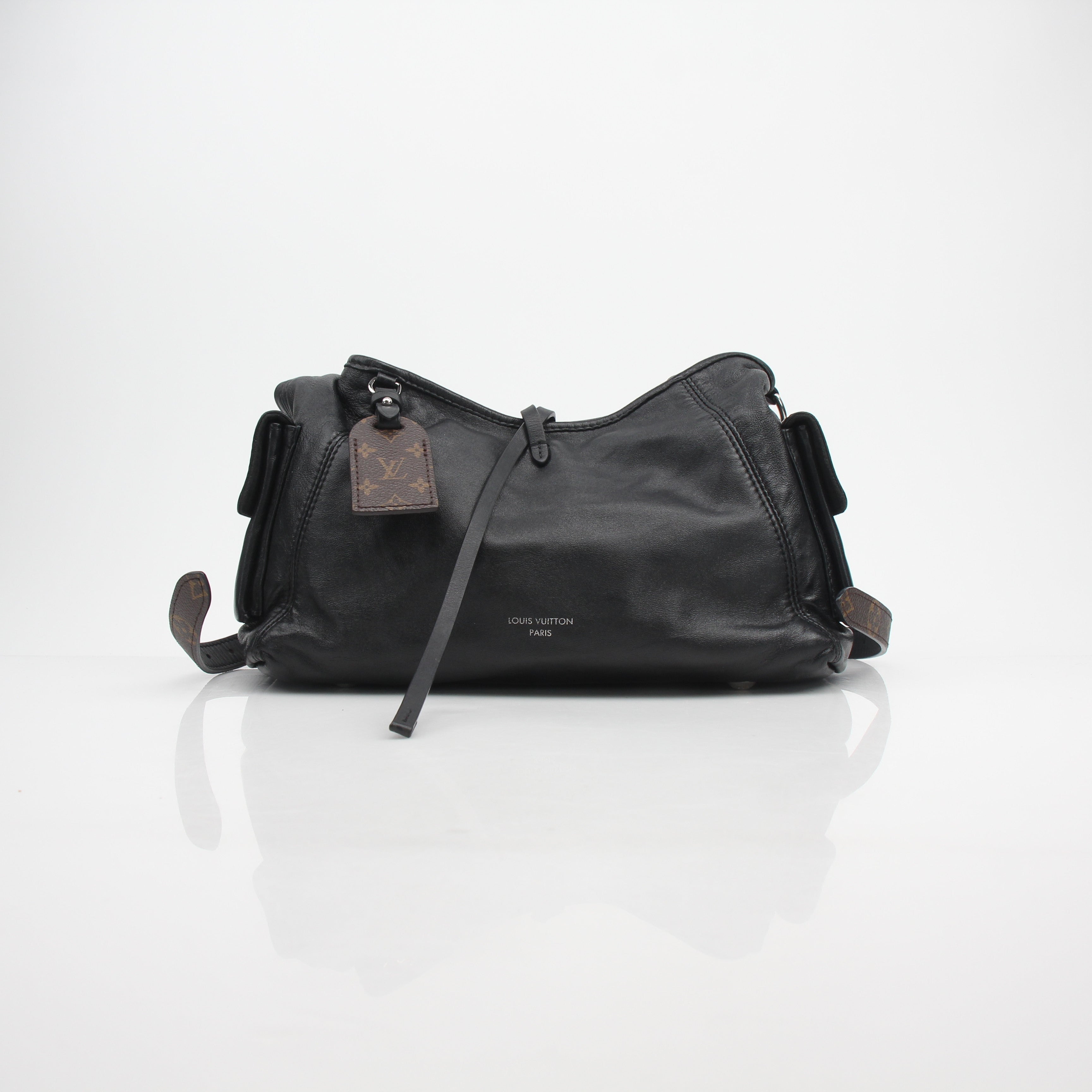 Louis Vuitton CarryAll Cargo PM Black Lambskin Handbag