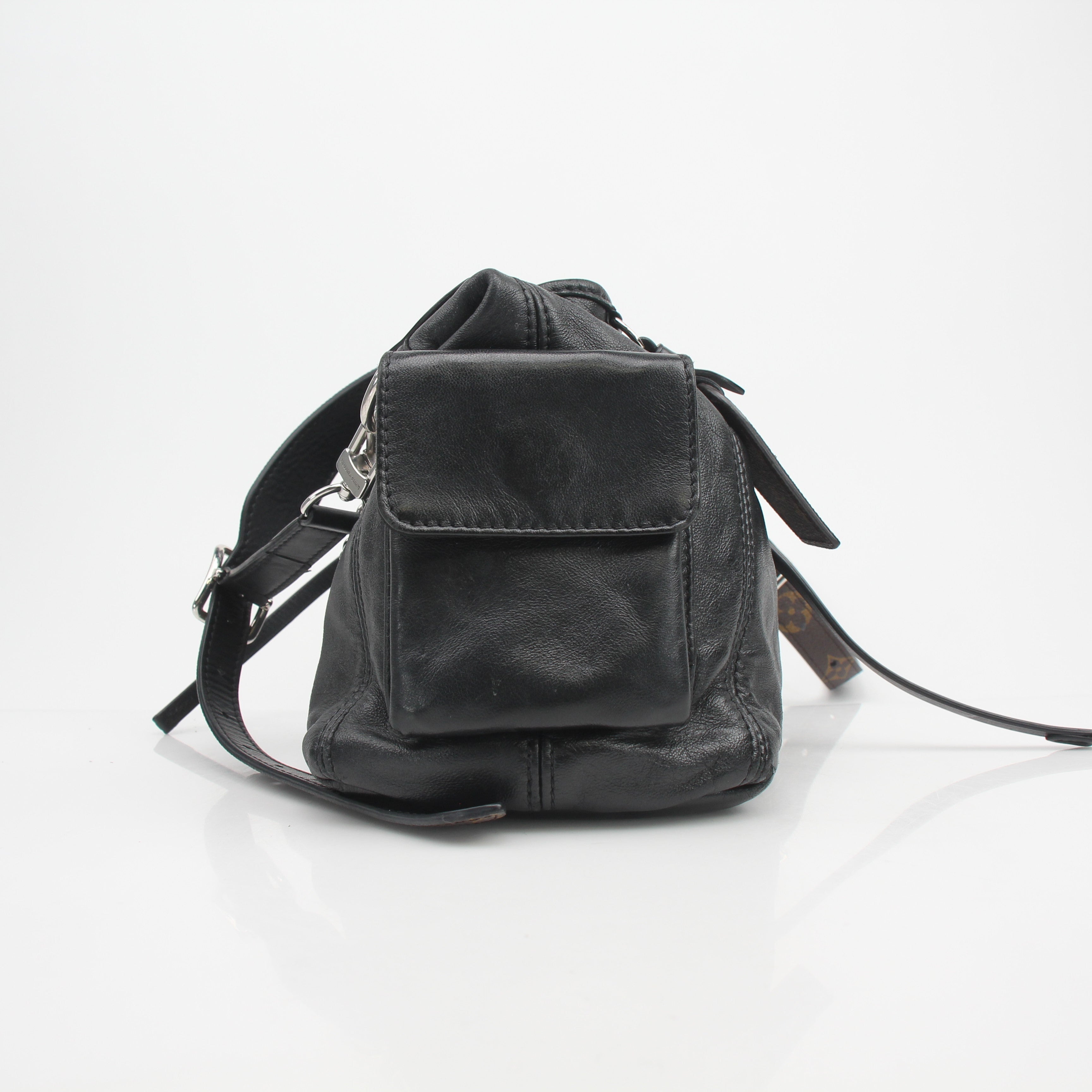 Louis Vuitton CarryAll Cargo PM Black Lambskin Handbag