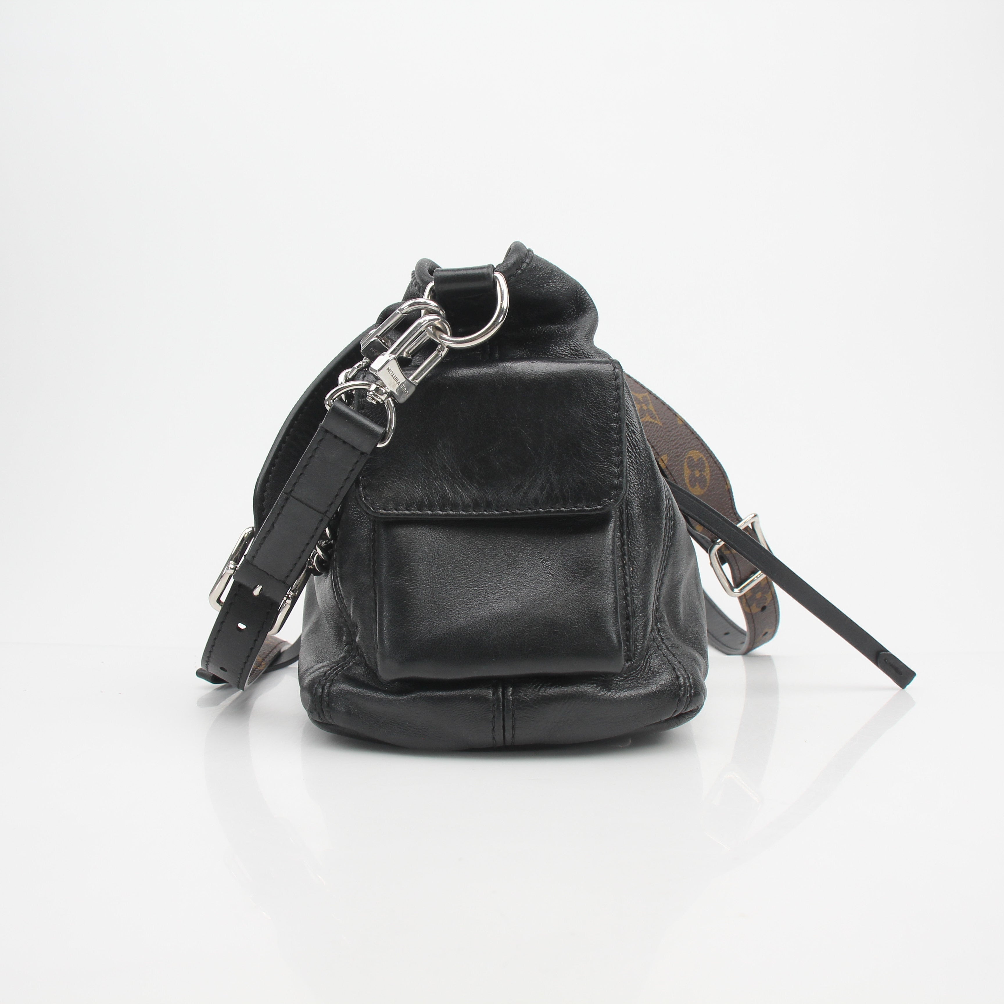 Louis Vuitton CarryAll Cargo PM Black Lambskin Handbag