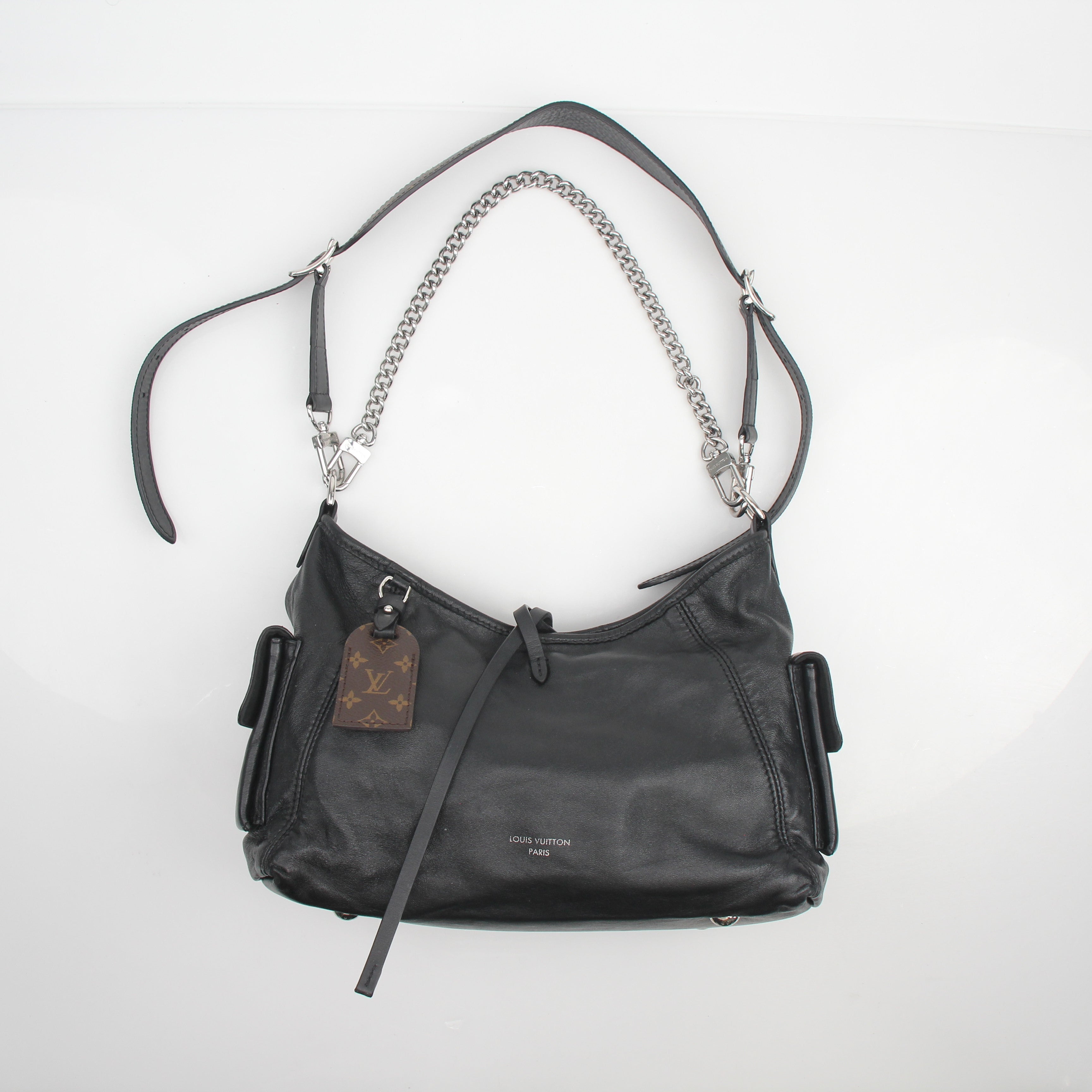 Louis Vuitton CarryAll Cargo PM Black Lambskin Handbag