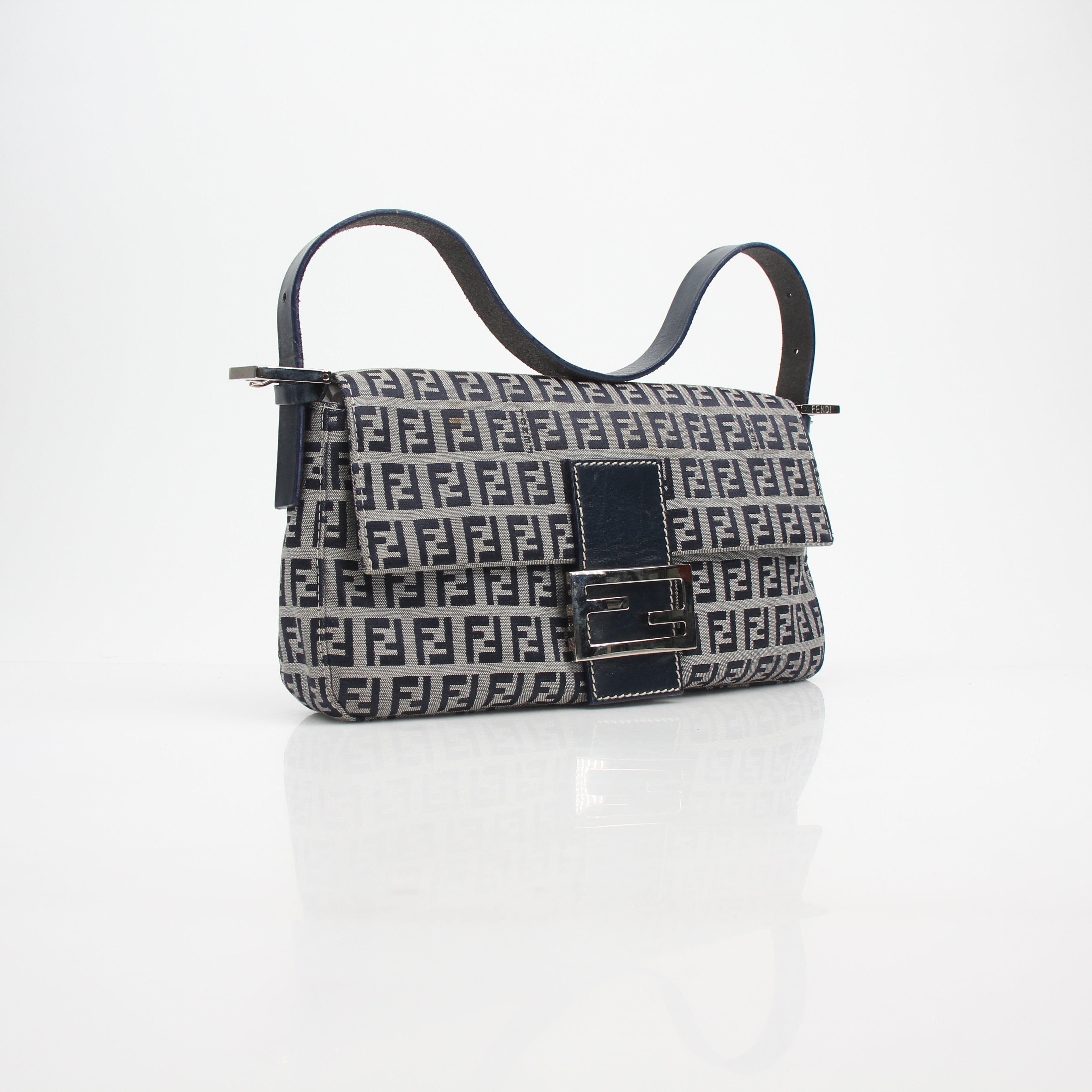 Fendi Zucchino Canvas Mamma Baguette Shoulder Bag
