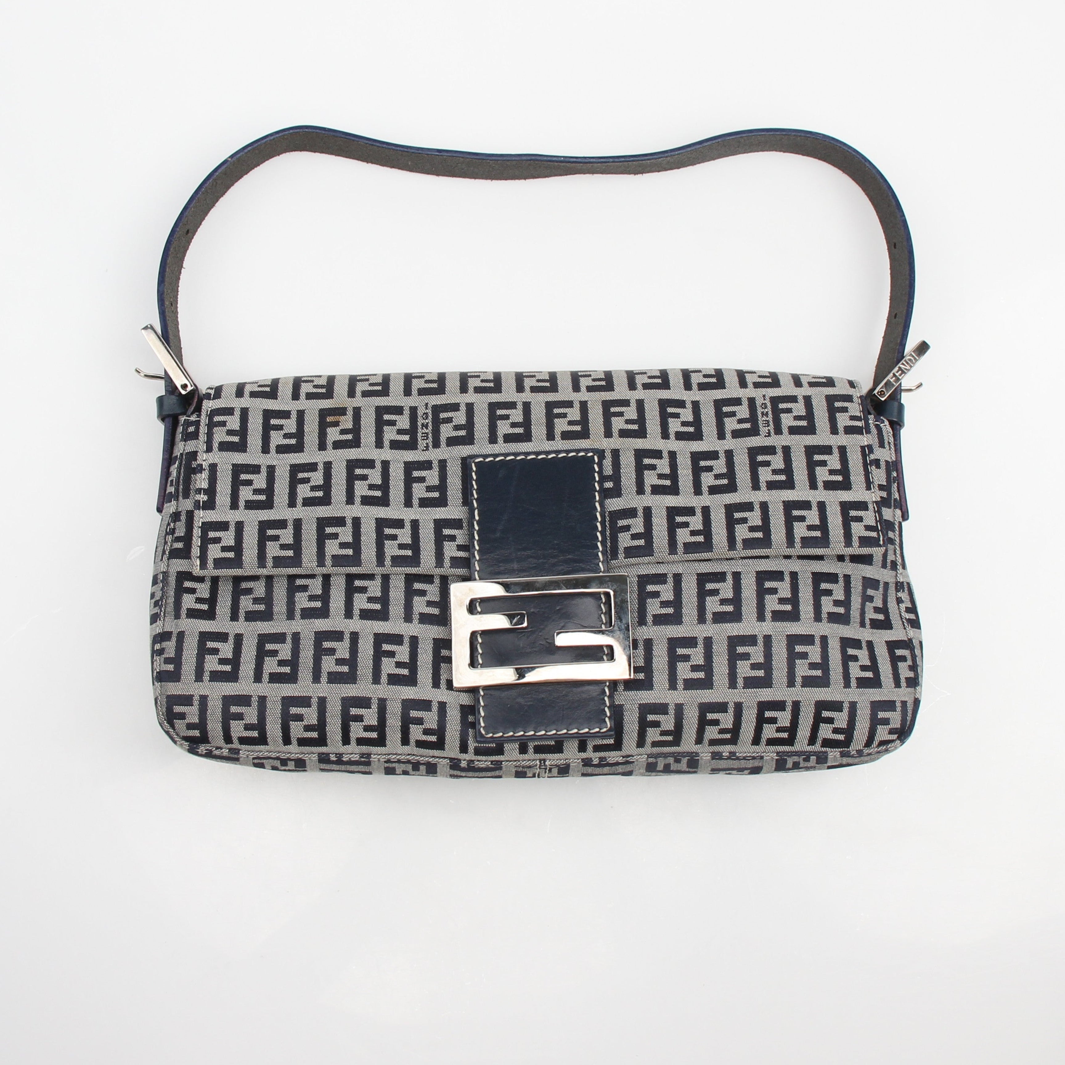 Fendi Zucchino Canvas Mamma Baguette Shoulder Bag