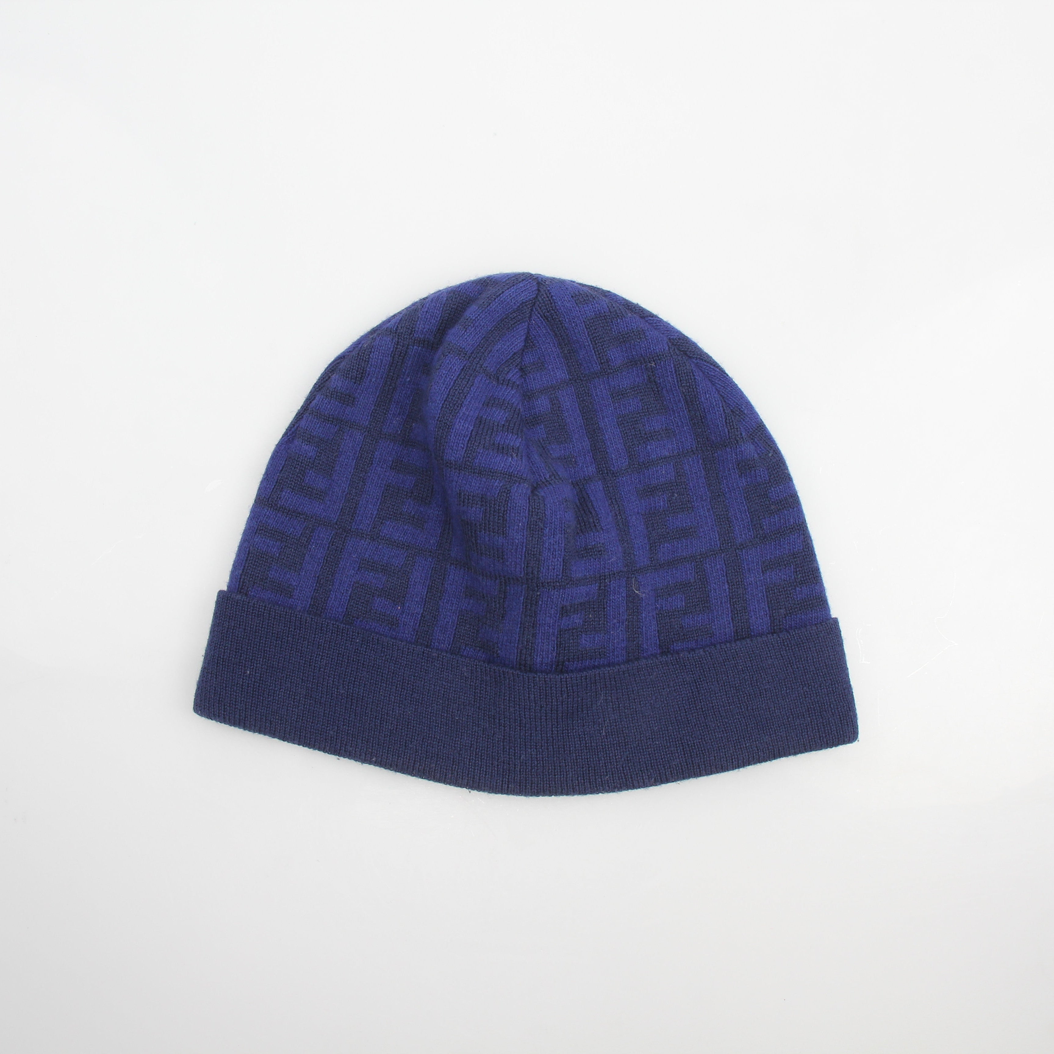 Fendi FF Monogram Logo Wool Beanie