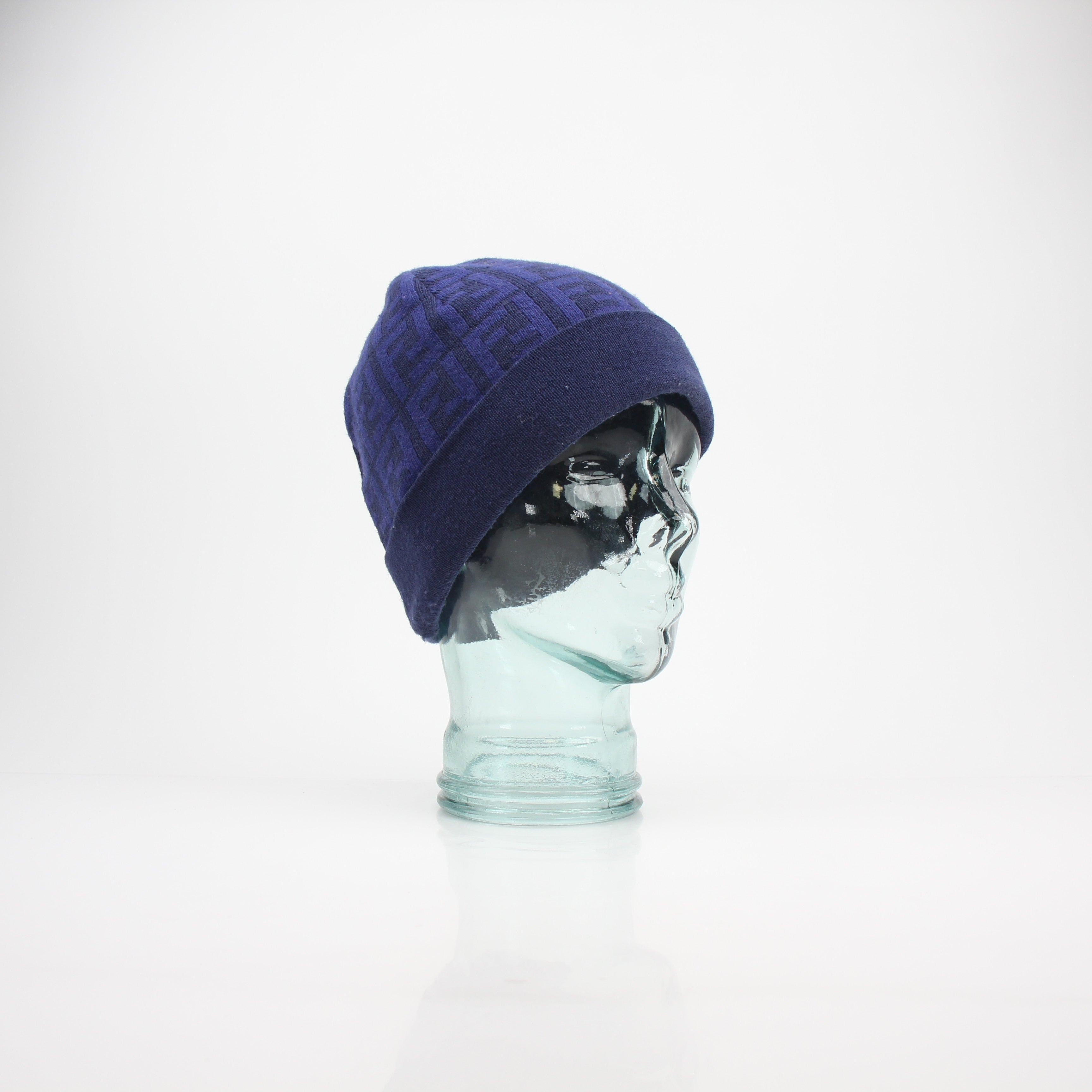 Fendi FF Monogram Logo Wool Beanie