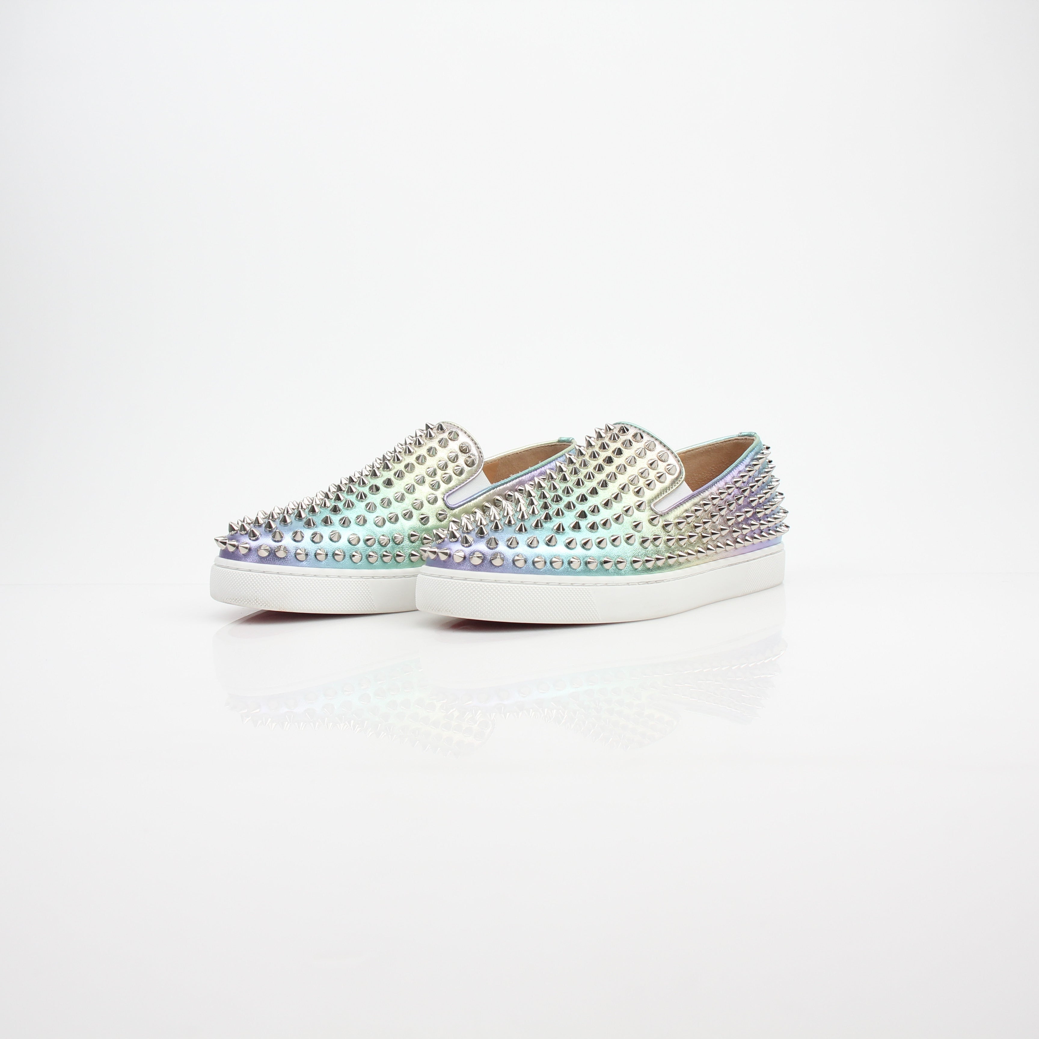 Christian Louboutin Spiked Roller Boat Slip-On Sneakers