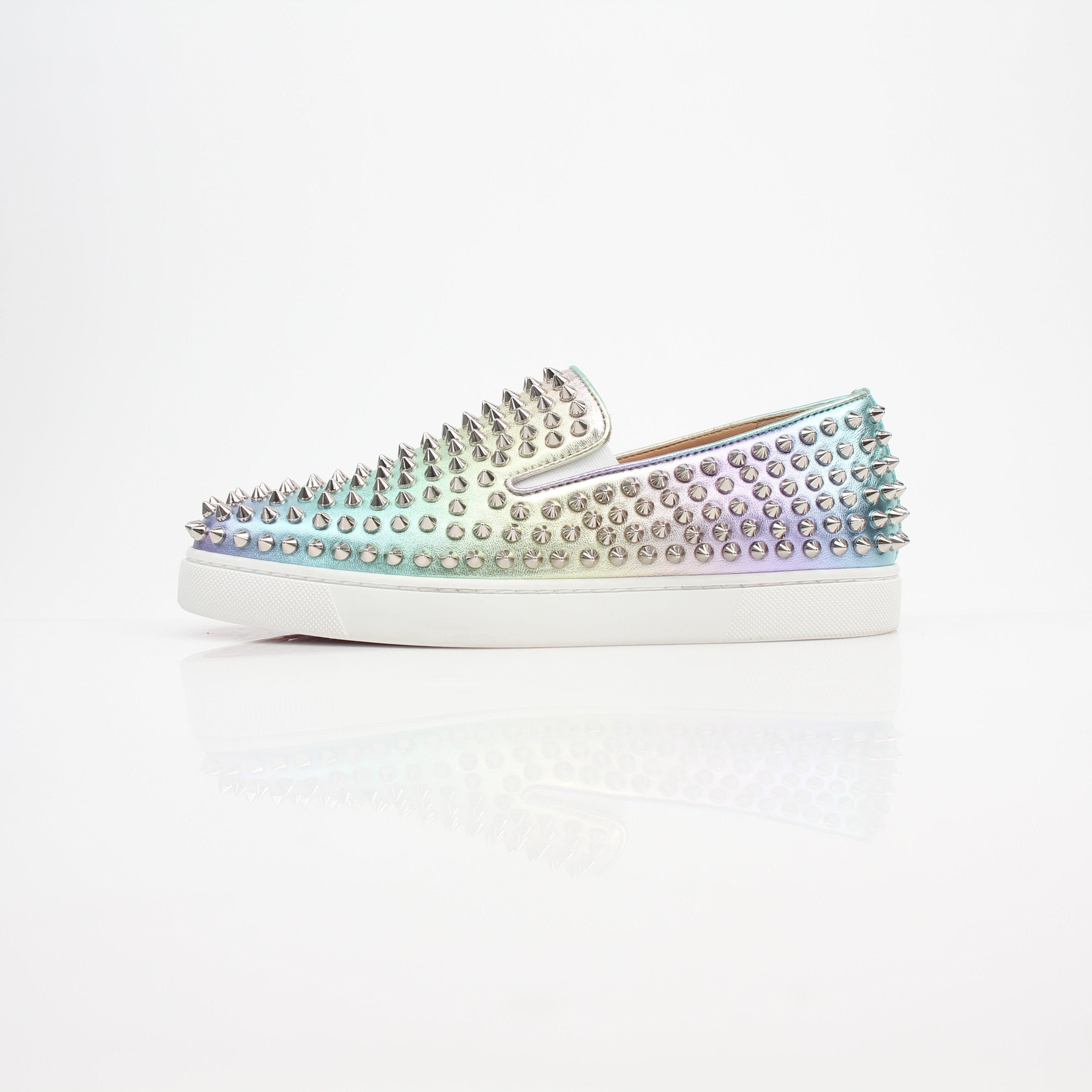 Christian Louboutin Spiked Roller Boat Slip-On Sneakers