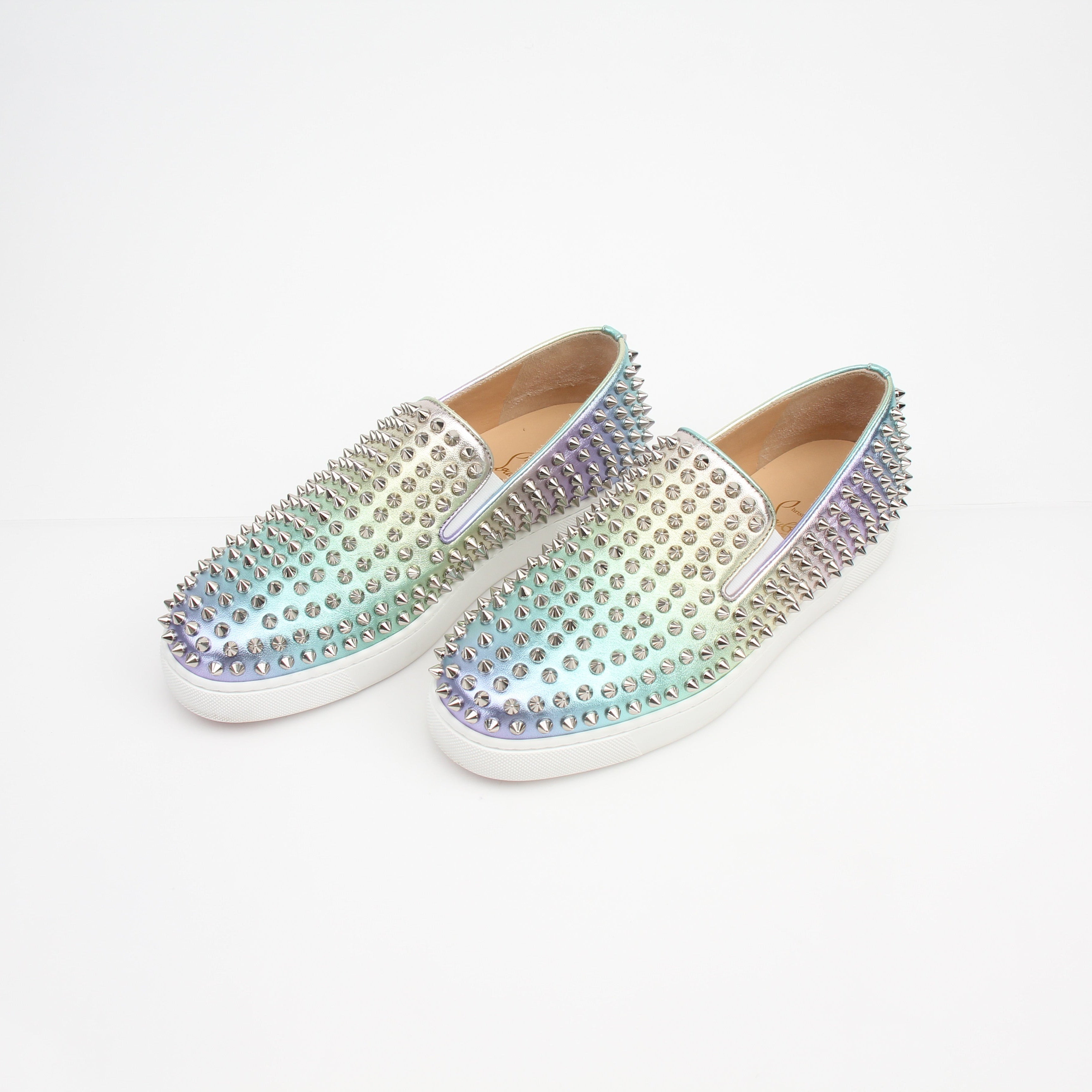 Christian Louboutin Spiked Roller Boat Slip-On Sneakers