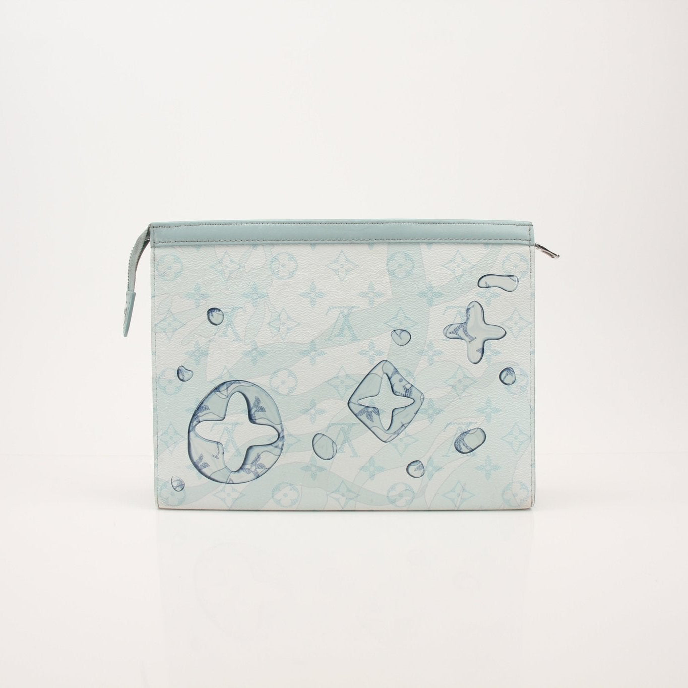 Louis Vuitton Watermark Toiletry 26 travel bag with gray monogram canvas and leather accents, designed for organizing toiletries.